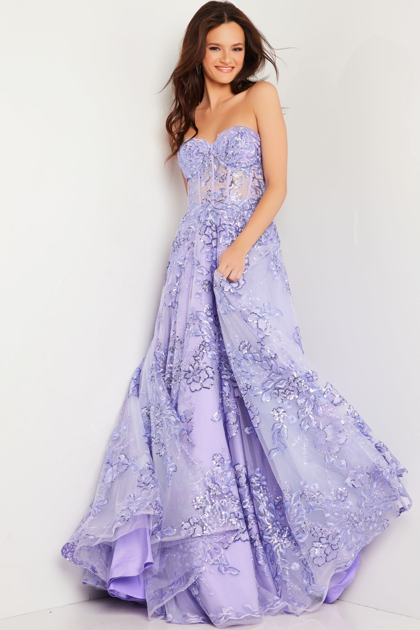 Jovani 26223 Corset Bodice Embroidered Ballgown