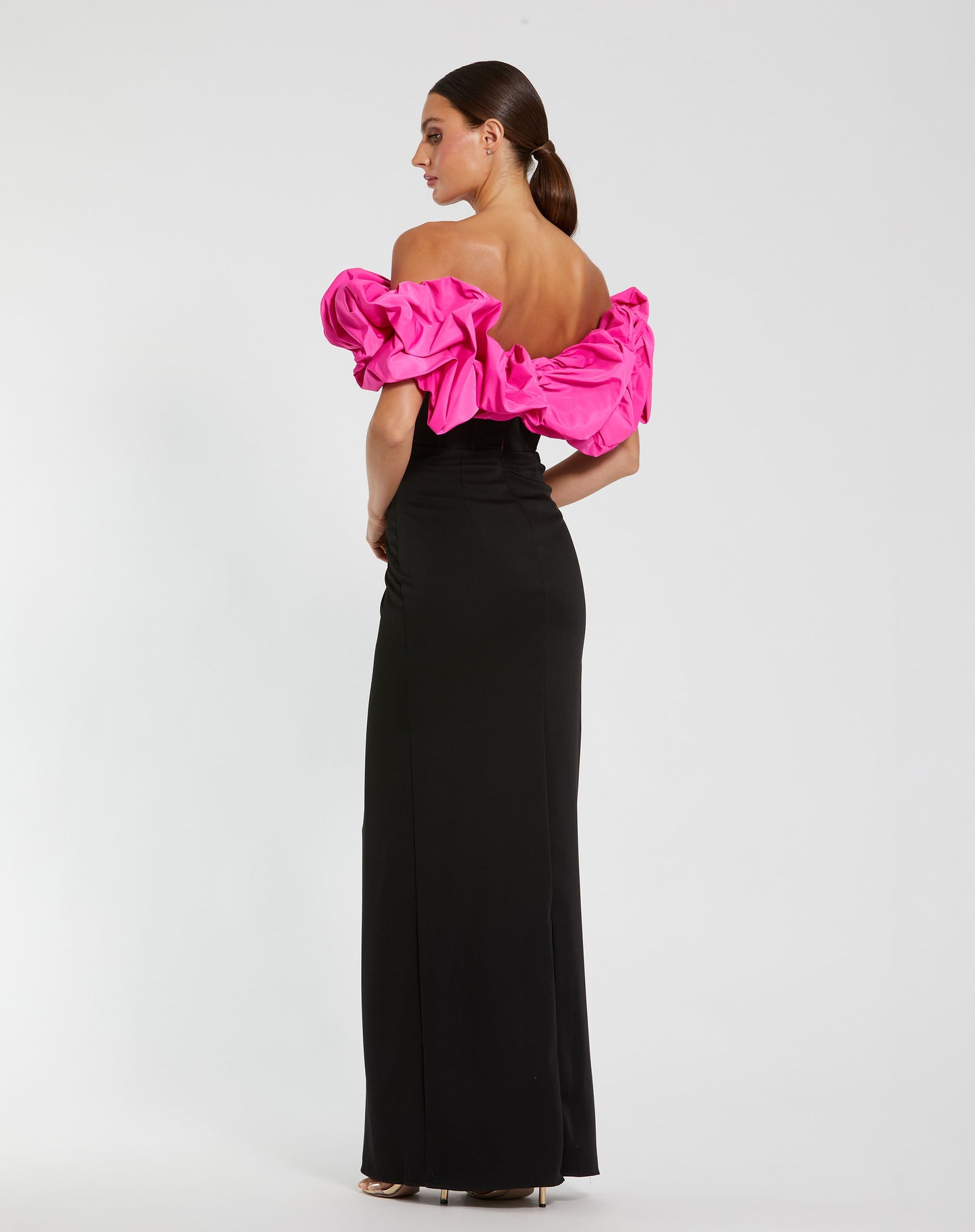 Mac Duggal 27669 Crepe & Faille Off the Shoulder Gown