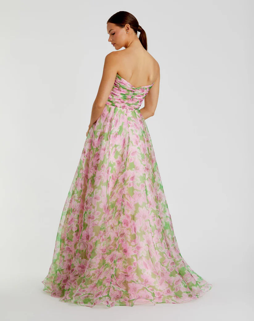 Mac Duggal 30783 Strapless Chiffon Gown with Ruffle Detail