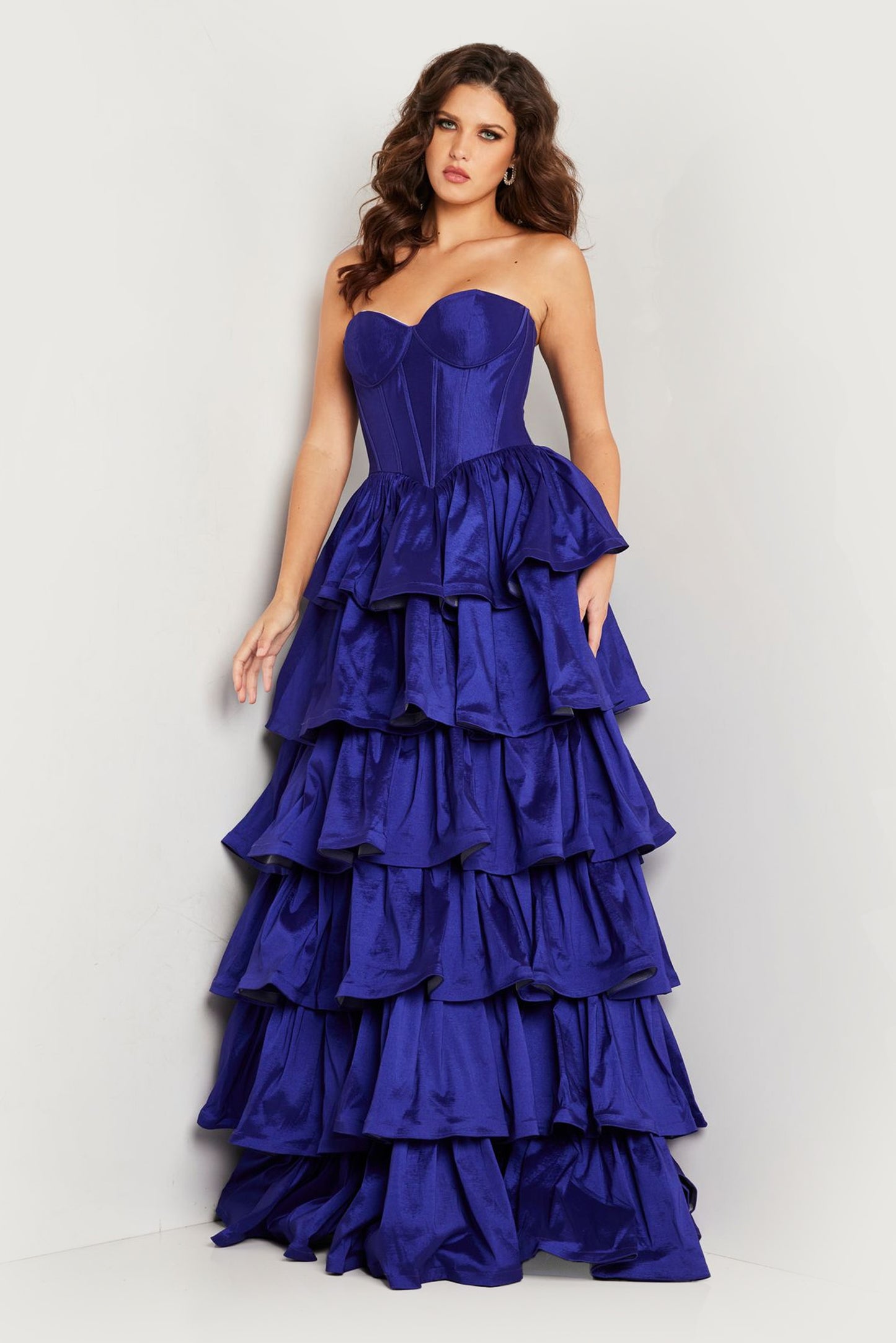 Jovani 36619 Strapless Ruffle Skirt Formal Dress