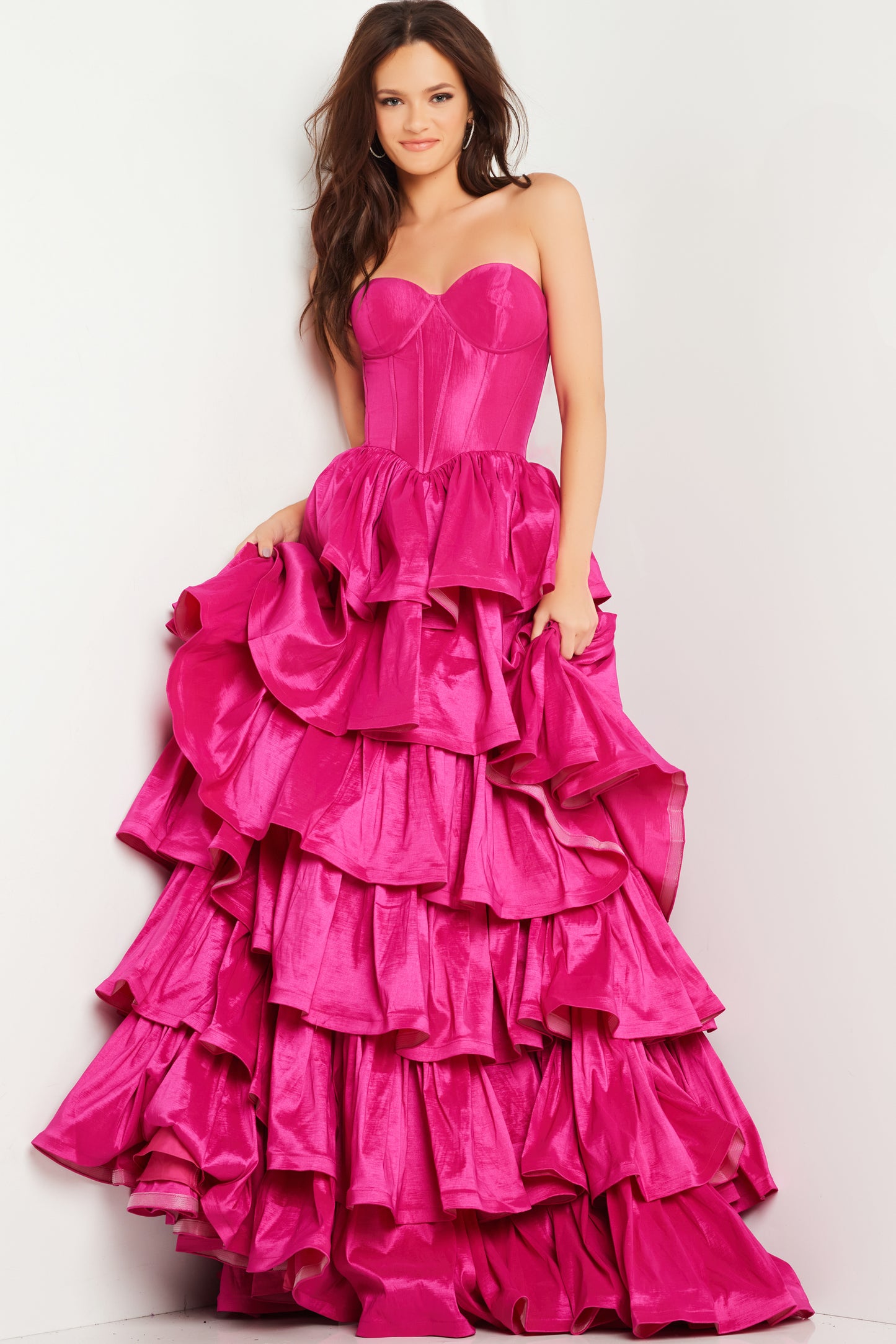 Jovani 36619 Strapless Ruffle Skirt Formal Dress