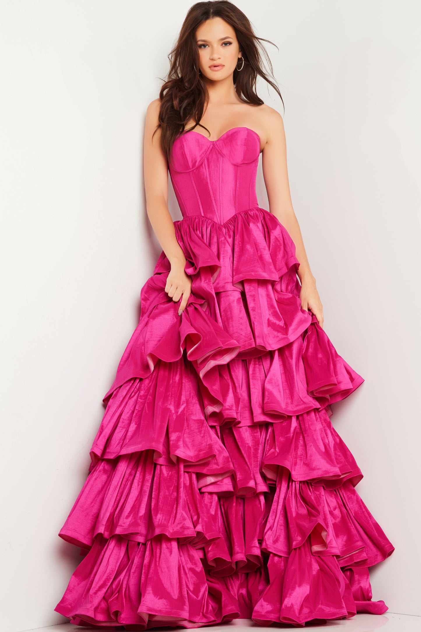 Jovani 36619 Strapless Ruffle Skirt Formal Dress