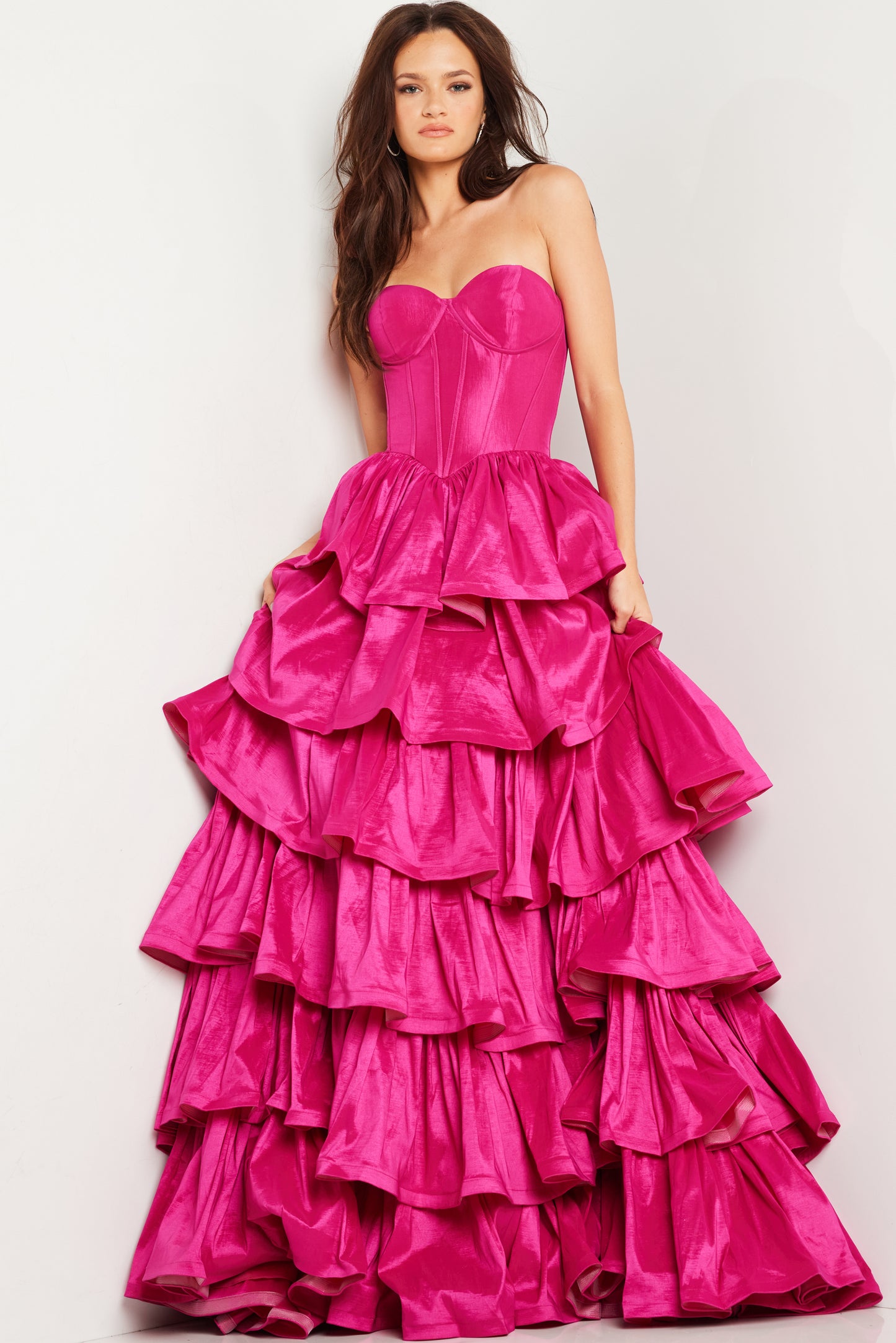 Jovani 36619 Strapless Ruffle Skirt Formal Dress