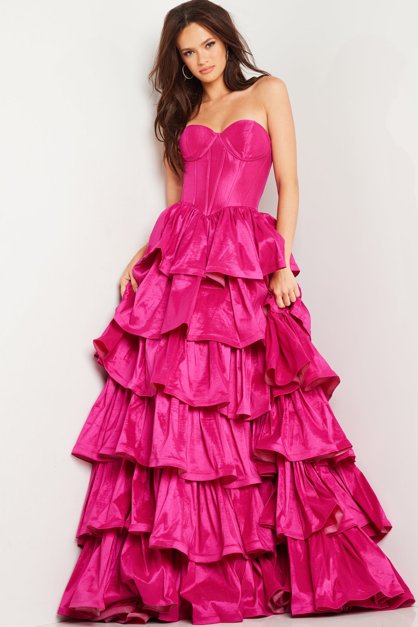 Jovani 36619 Strapless Ruffle Skirt Formal Dress