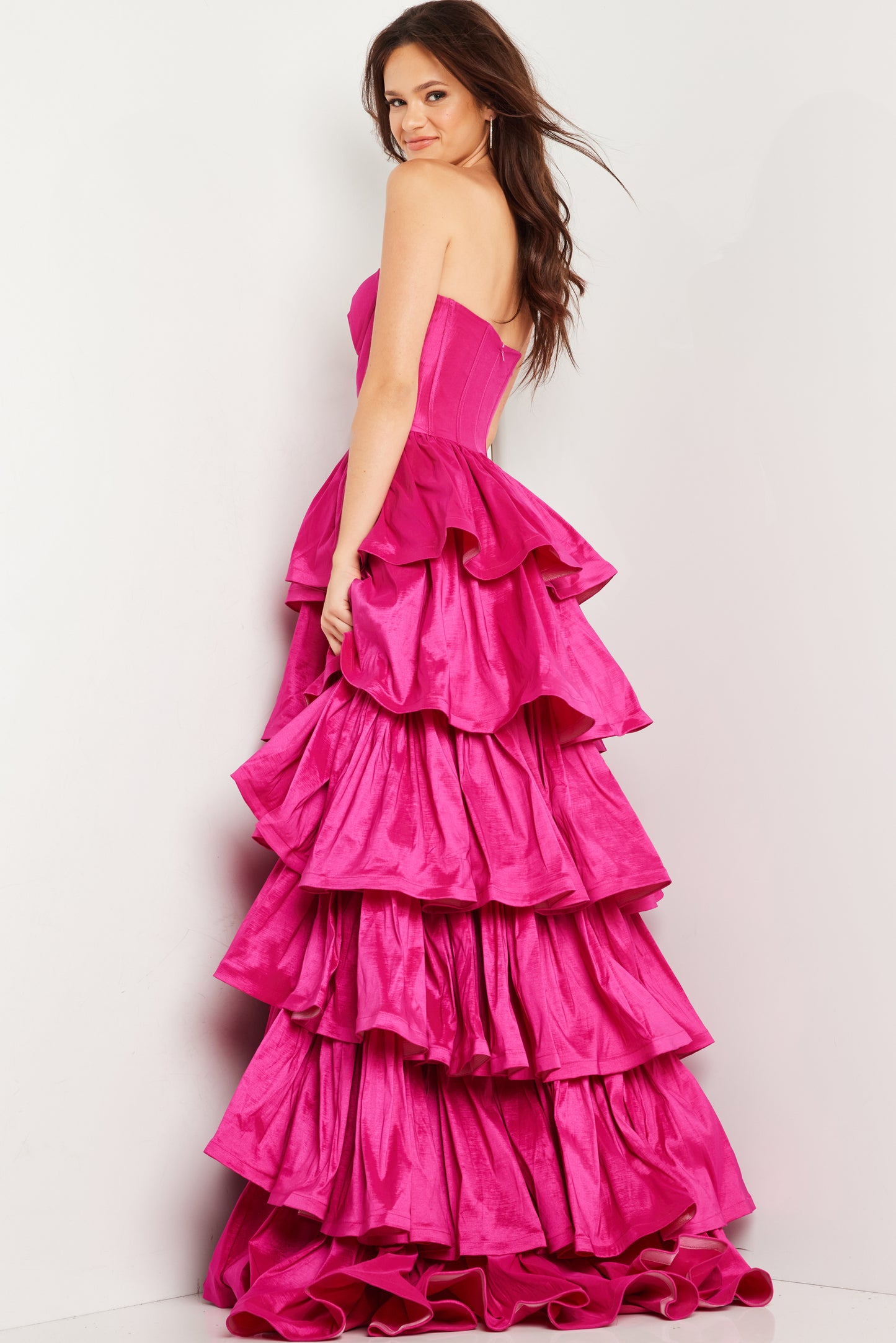 Jovani 36619 Strapless Ruffle Skirt Formal Dress