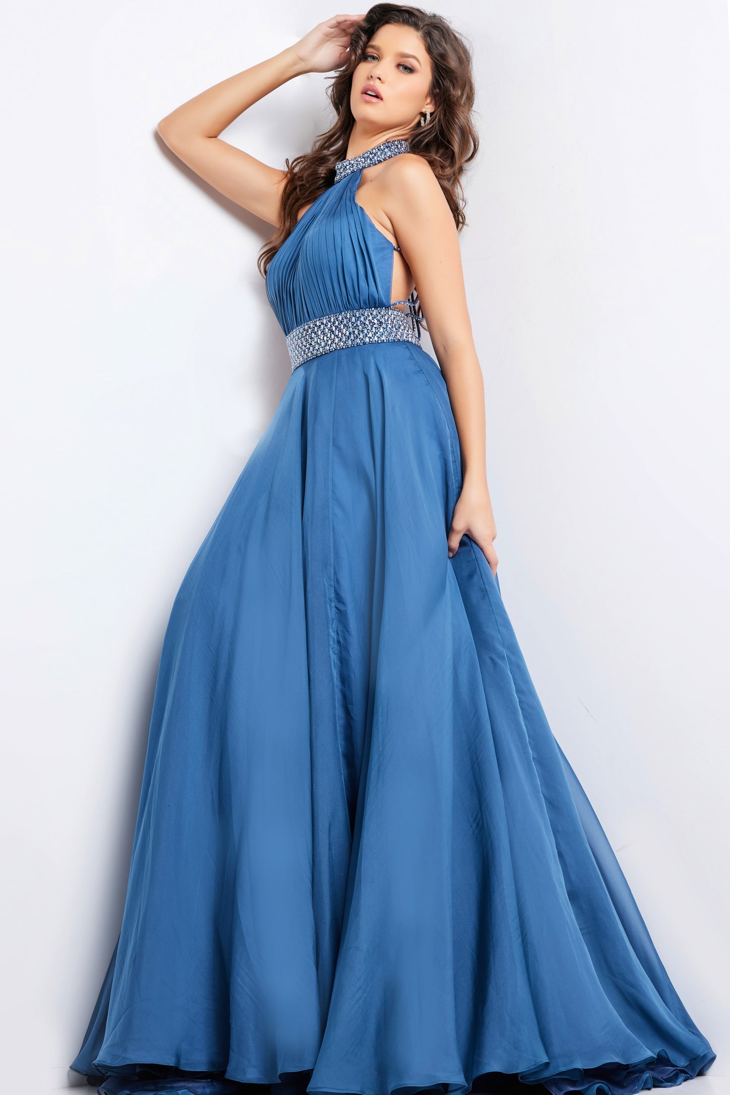 Jovani 36749 Ruched Bodice Beaded Ballgown