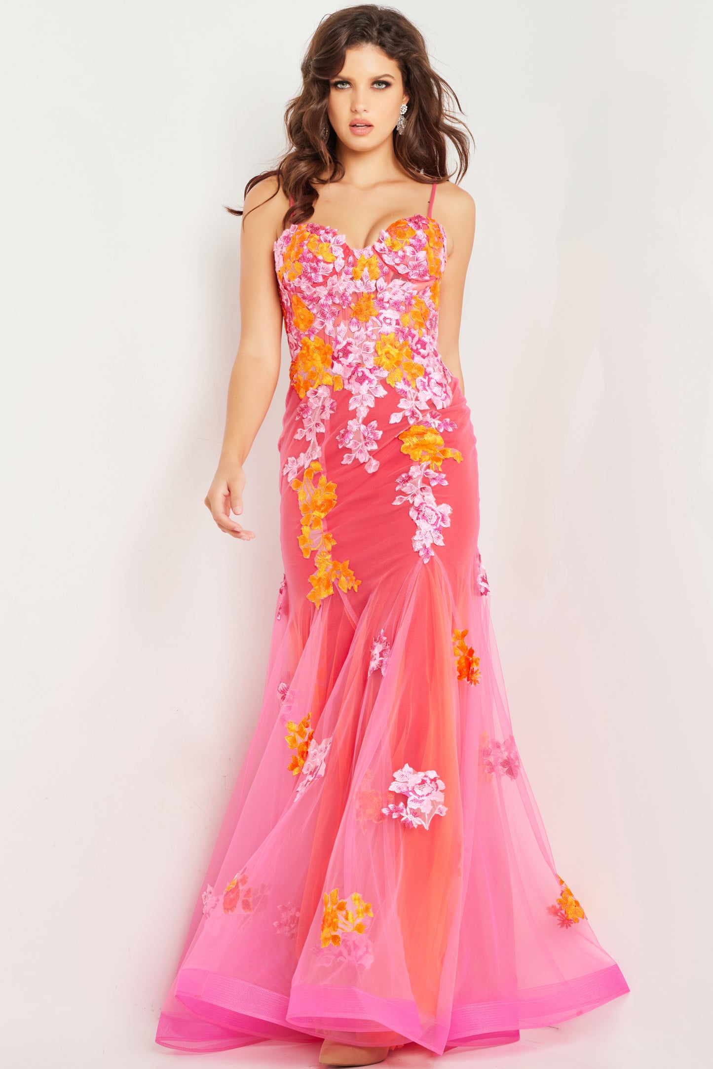 Jovani 36843 Floral Mermaid Gown