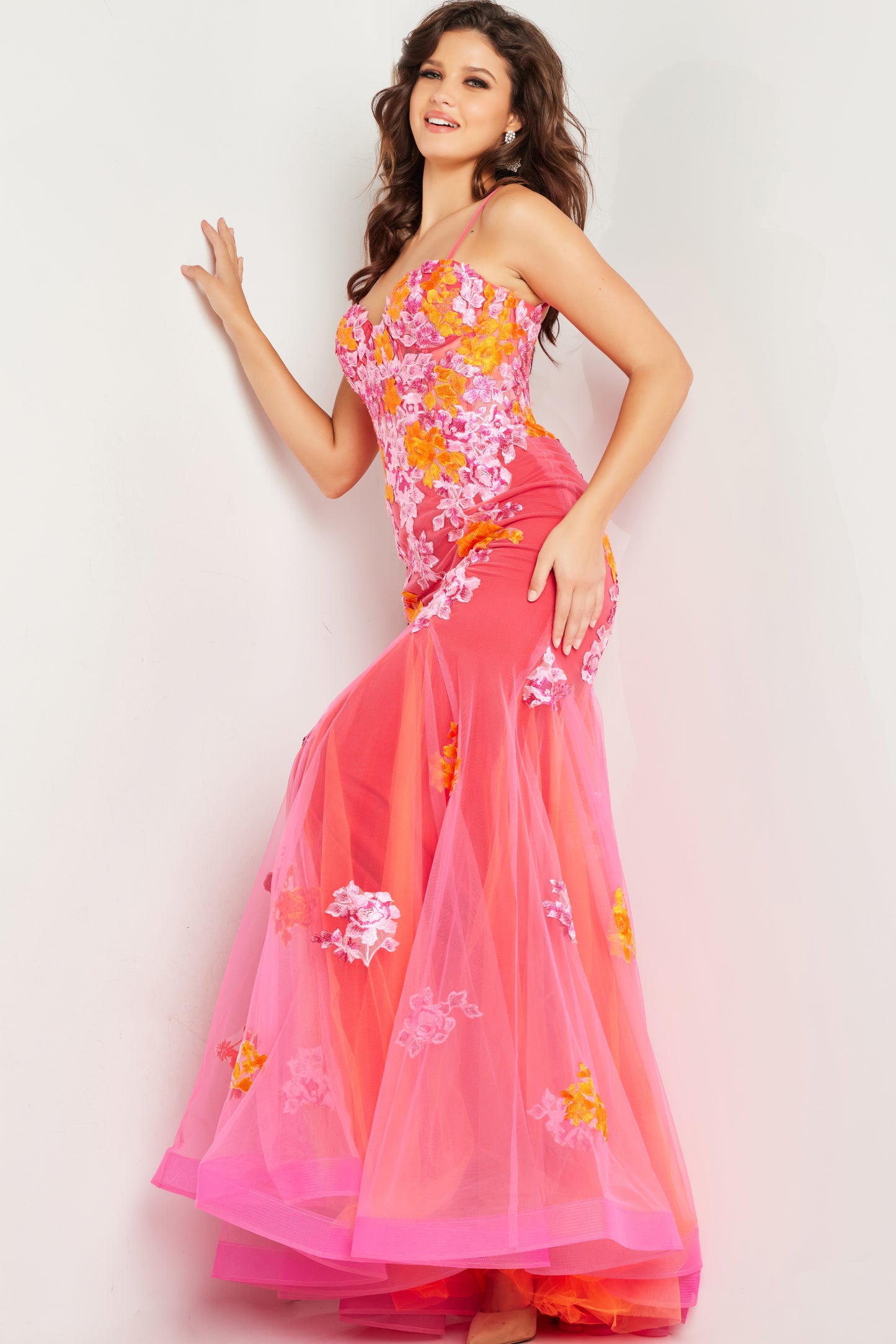 Jovani 36843 Floral Mermaid Gown