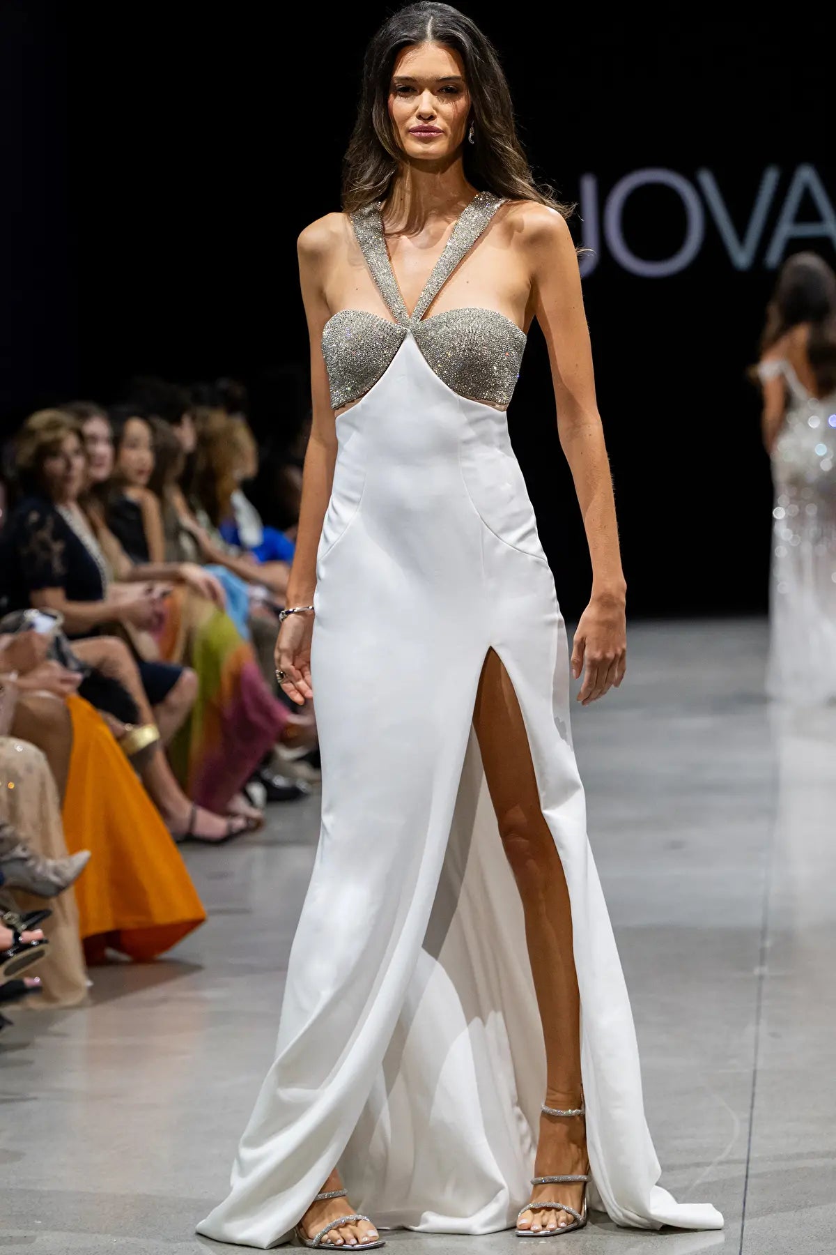 Jovani 36857 Halter Neck Embellished Dress Style B Chic Fashions Long Dress Evening Gowns
