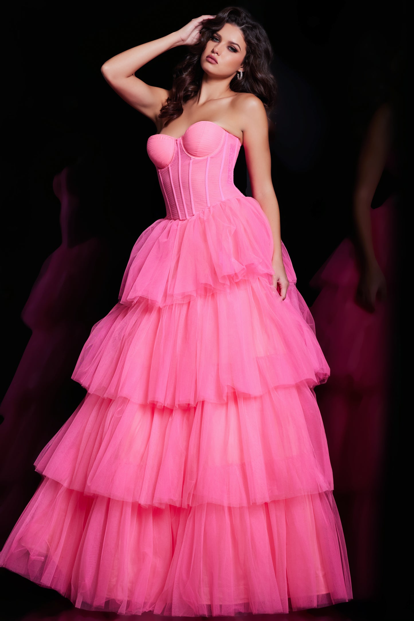 Jovani 37062 Tulle Corset Bodice Ballgown