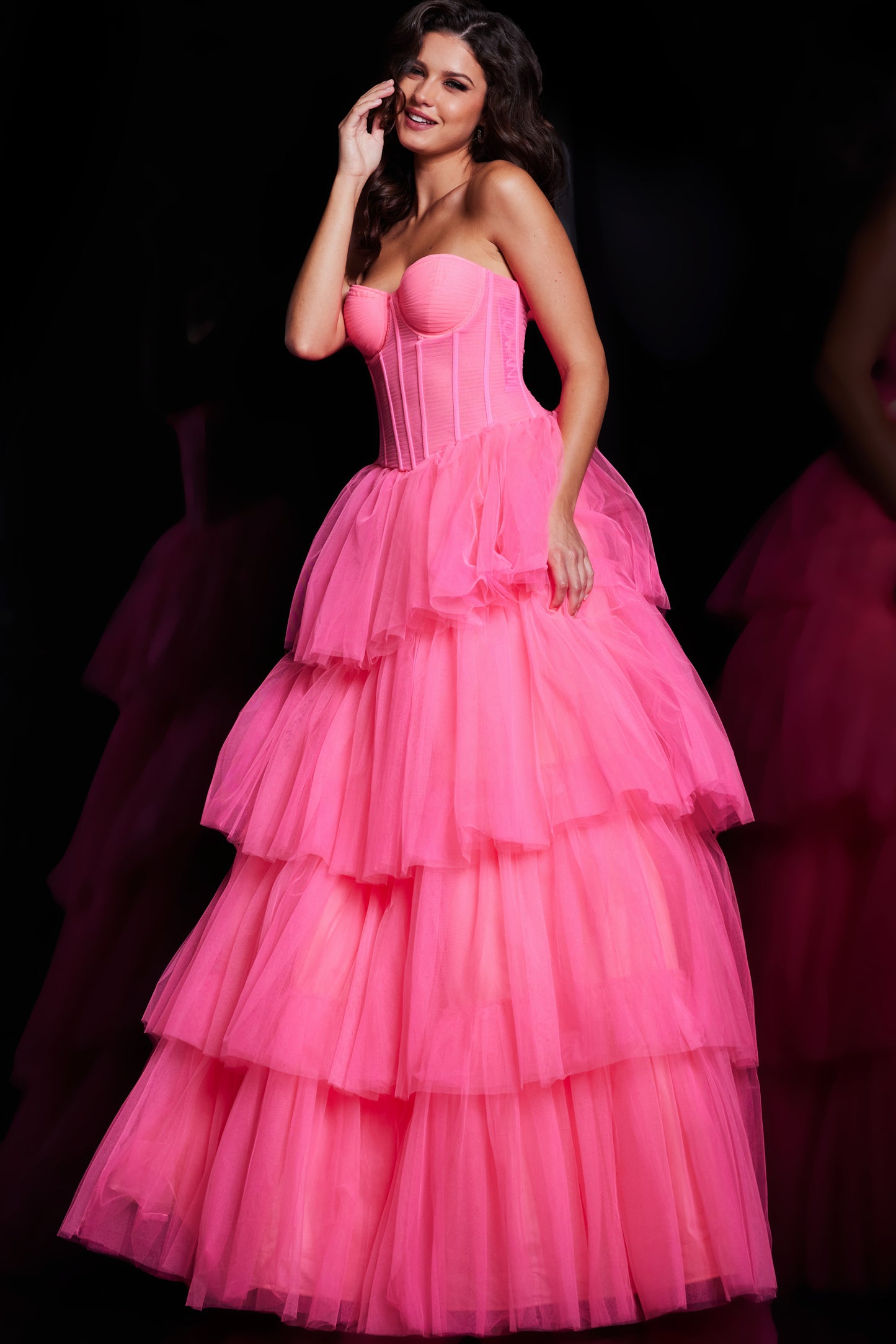 Jovani 37062 Tulle Corset Bodice Ballgown