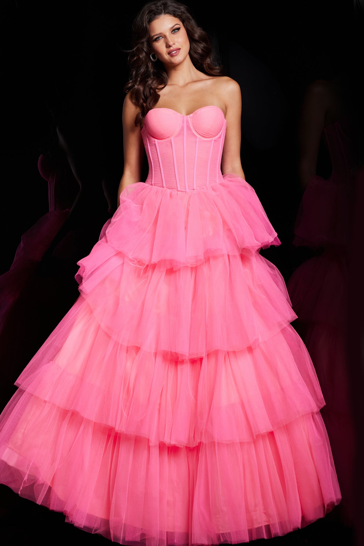 Jovani 37062 Tulle Corset Bodice Ballgown