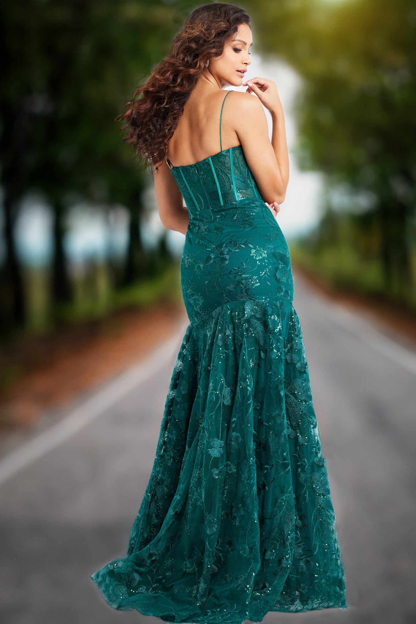 Jovani 38004 V Neckline Beaded Gown