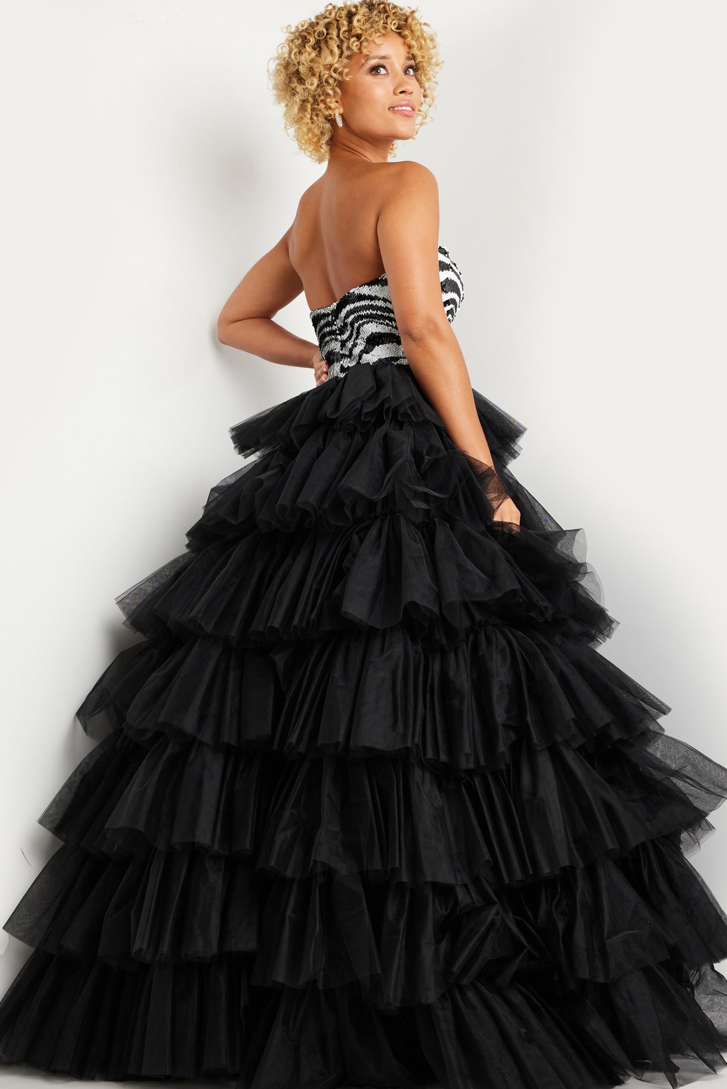 Jovani 38360 Sequin Strapless Bodice Ballgown