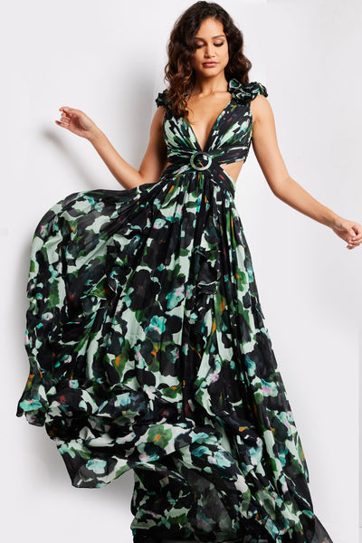 Jovani 39420 Multi Color Cut Out Long Dress