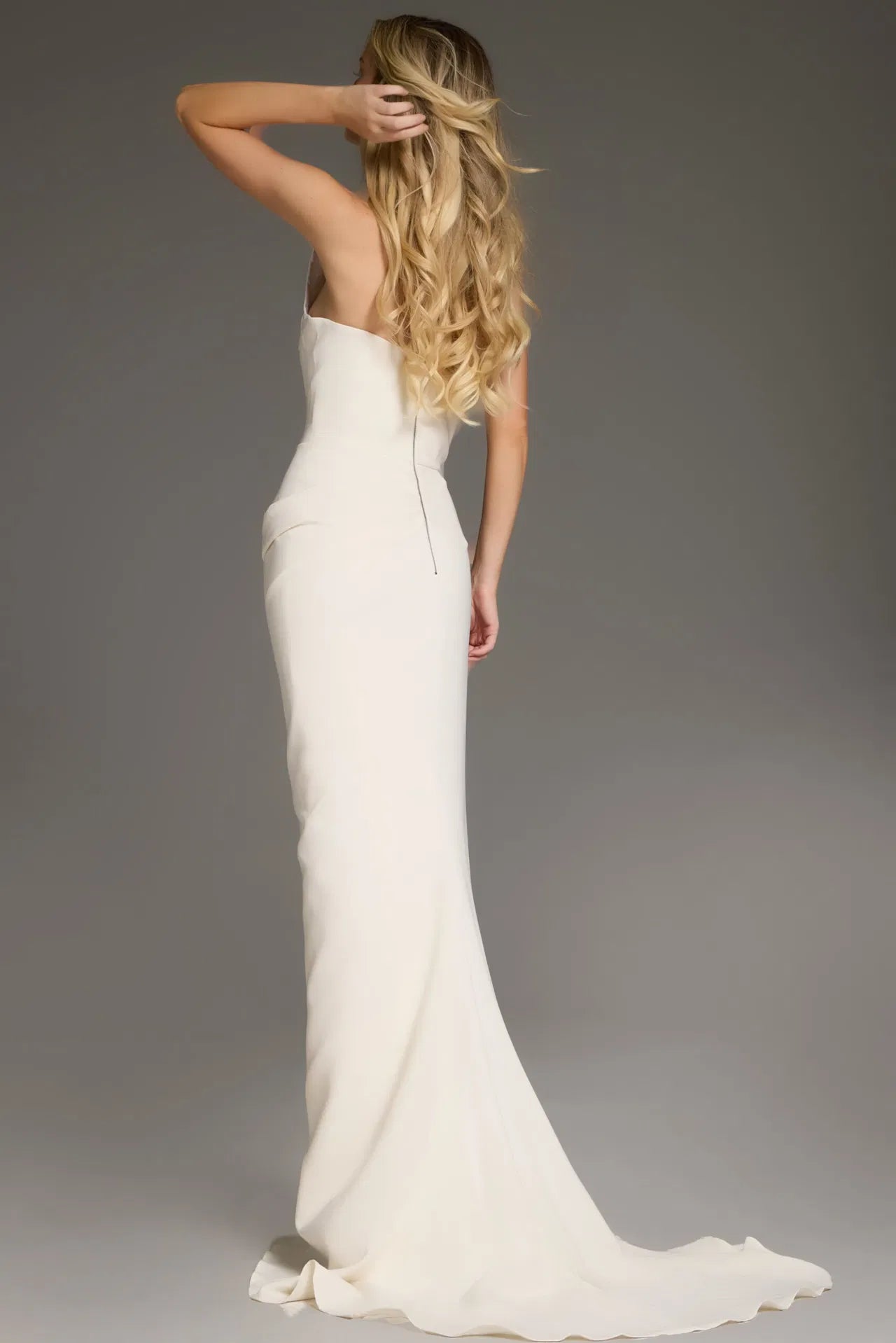 Jovani 40301 One Shoulder Fitted Dress with Asymmetrical Neckline