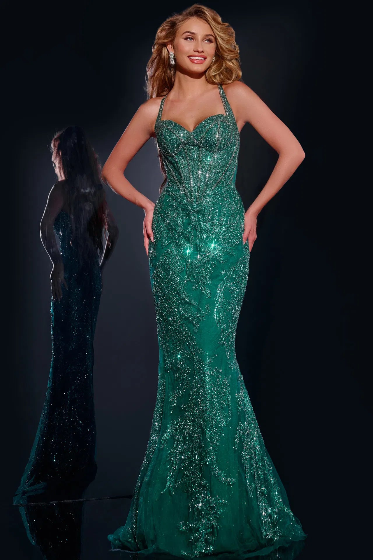 Jovani 40470 Elegant Sleeveless Gown with Intricate Sequin Detailing
