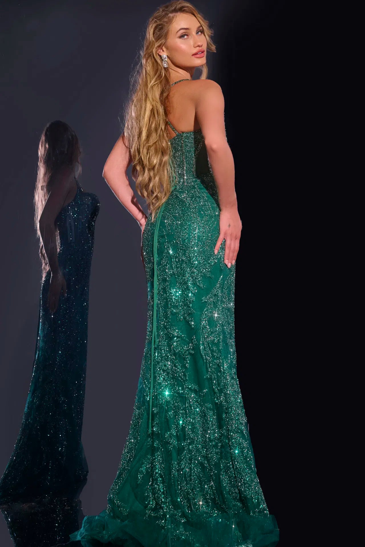 Jovani 40470 Elegant Sleeveless Gown with Intricate Sequin Detailing