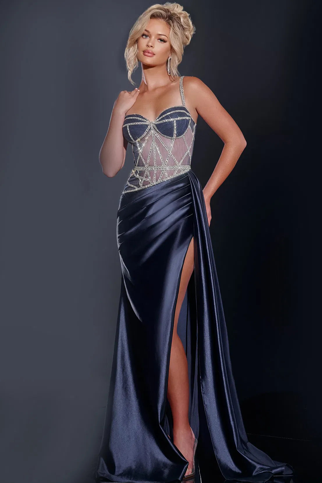 Jovani 40506 Sweetheart Neckline Beaded Dress
