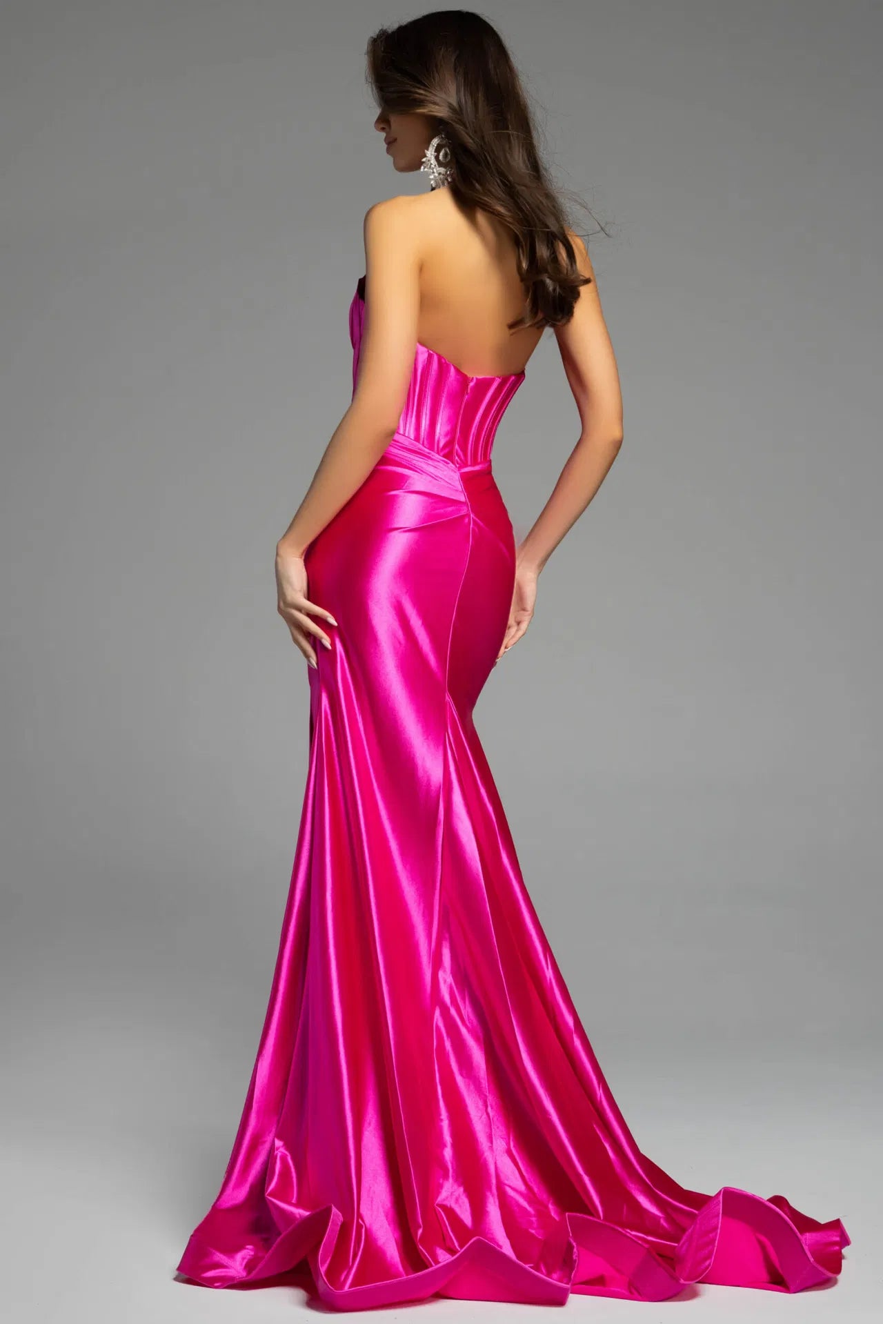 Jovani 41012 Plunge Halter Gown with High Slit