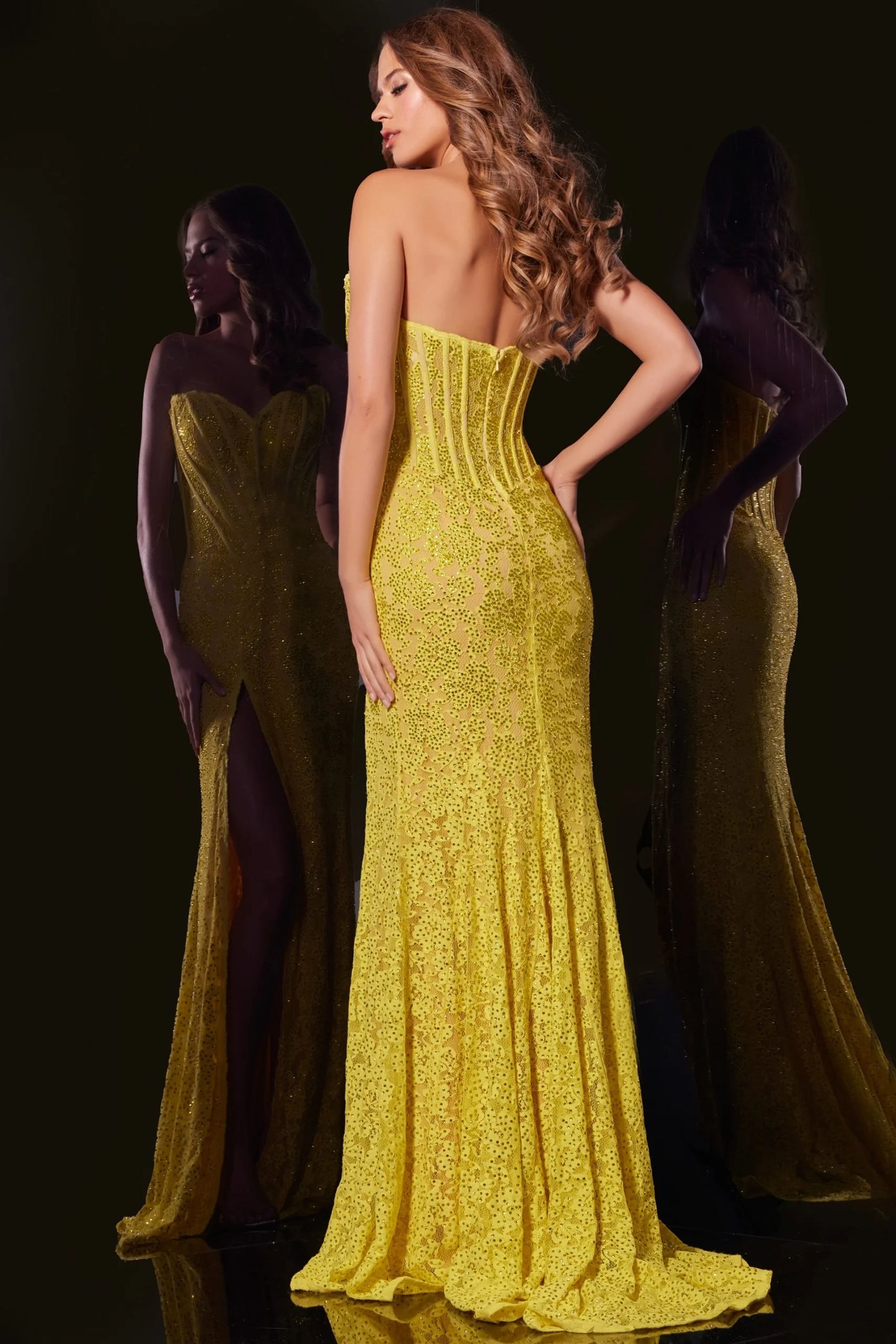 Jovani 43093 Corset Gown with Sequin Embellishment