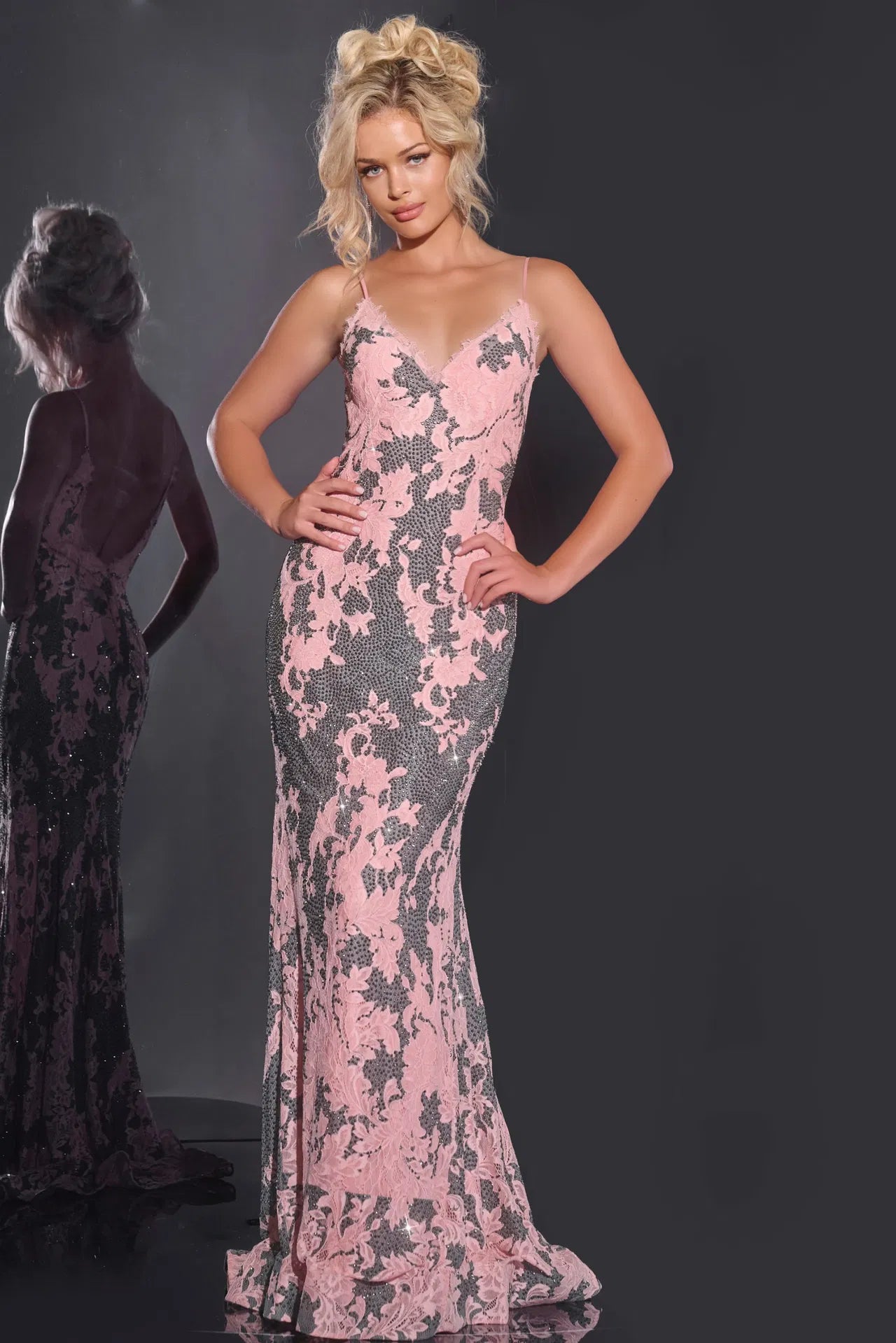 Jovani 44033 Mermaid Gown with Spaghetti Strap