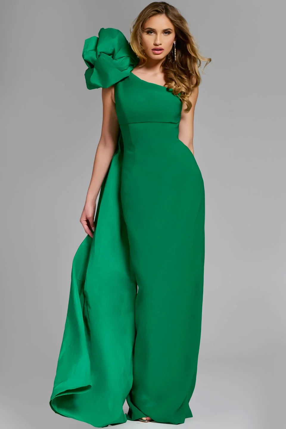 Jovani 44248 Elegant One-Shoulder Gown with Dramatic Bow Accent