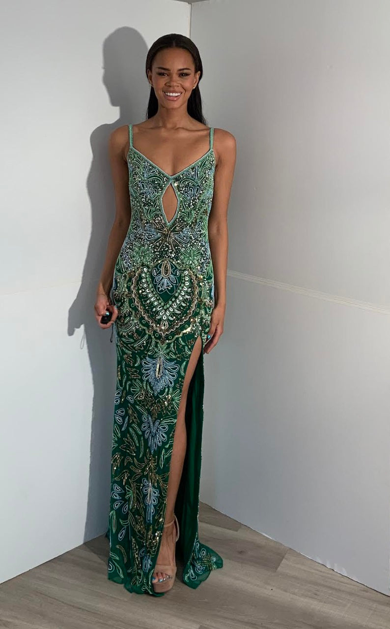 Jovani 45268 Embellished Gown with Cutout and Beaded Details