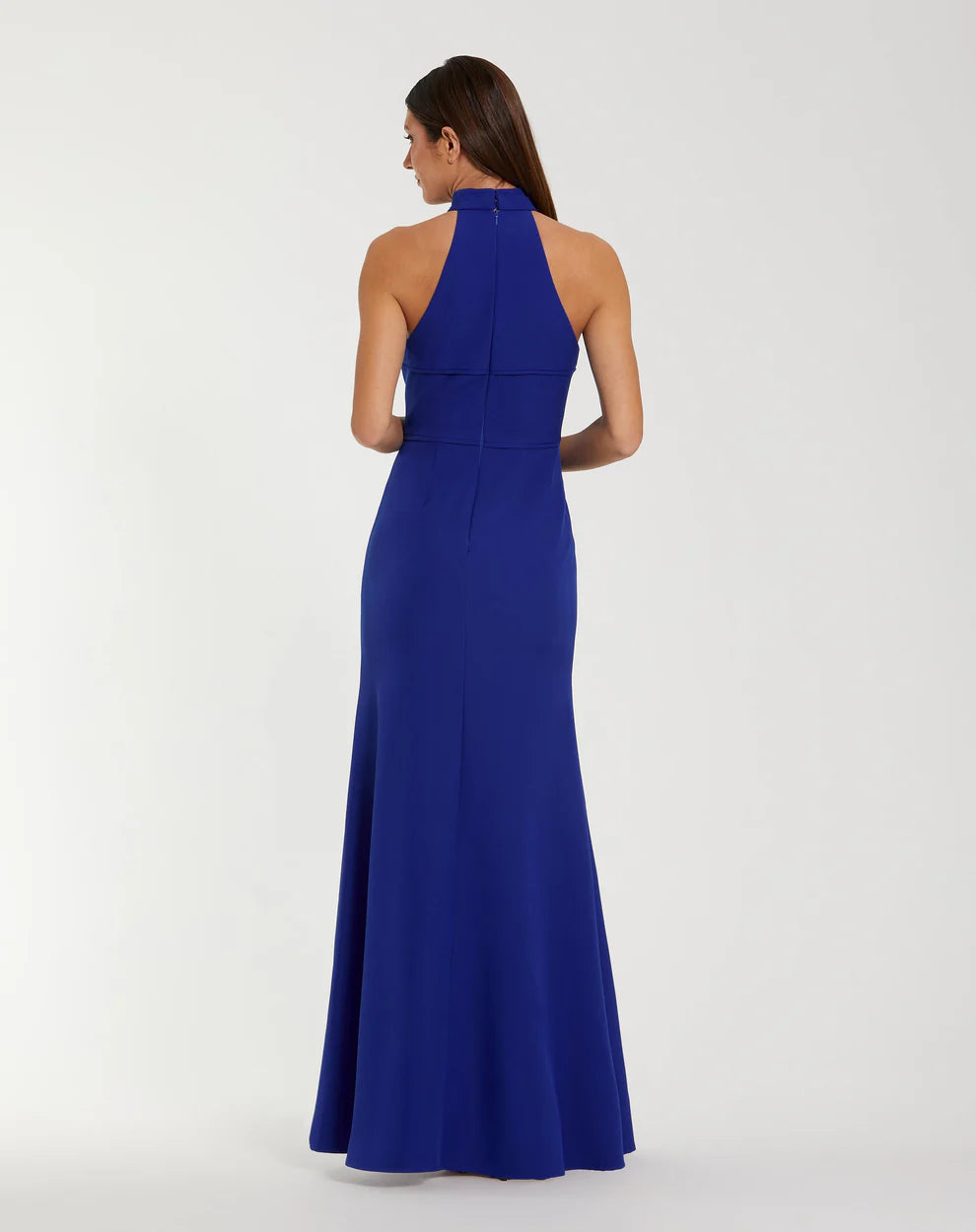 Mac Duggal 50053 Sleeveless Halter Neck Gown with Rosette Detail