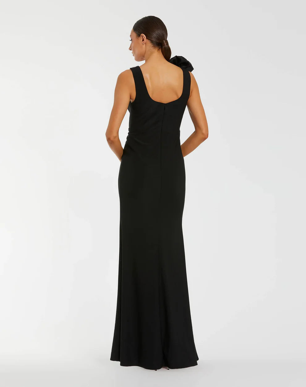 Mac Duggal 50090 Beaded Scoop Neck Jersey Gown With 3D Flower
