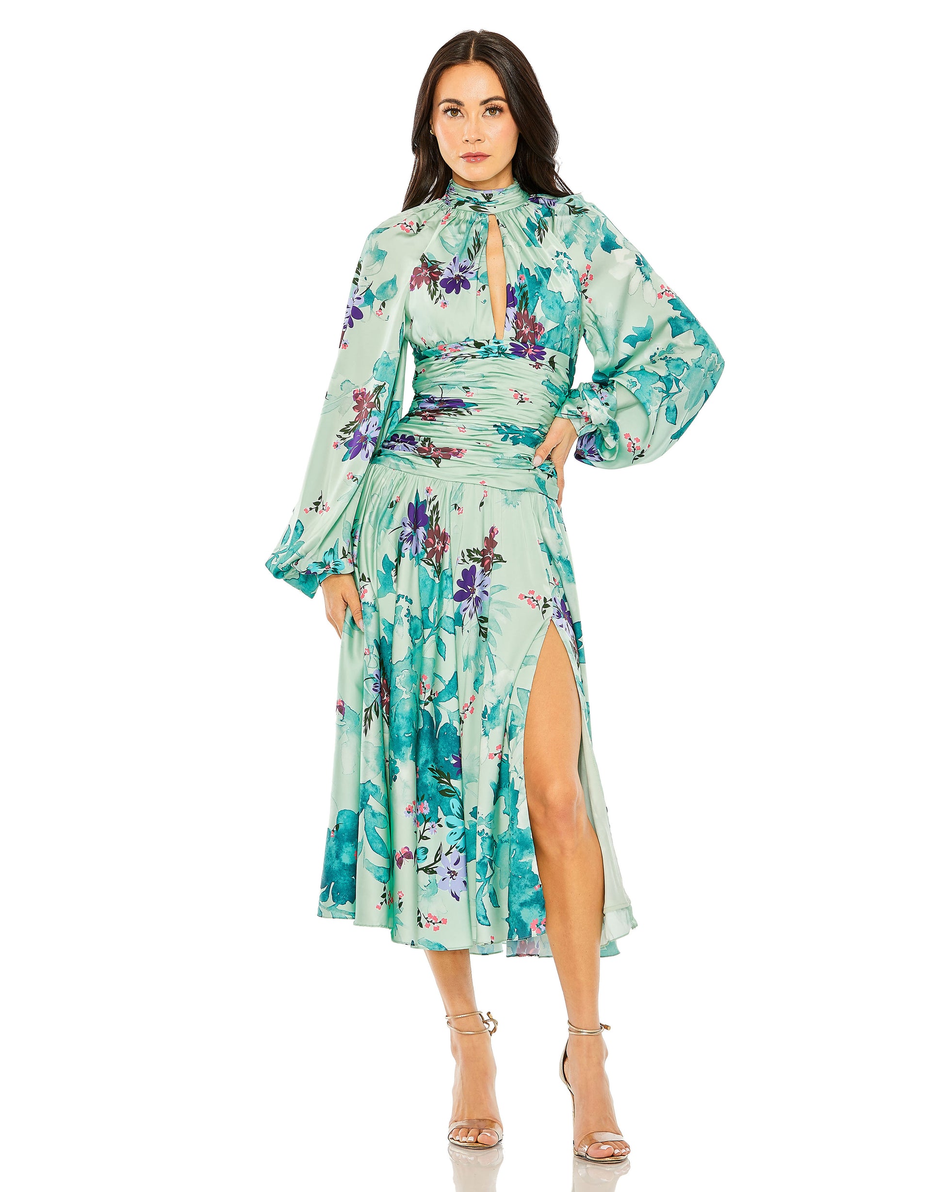 Mac Duggal 55988 Keyhole Satin Long Sleeve Floral Gown B Chic Fashions Mac Duggal 55988 Keyhole Satin Long Sleeve Floral Gown B Chic Fashions