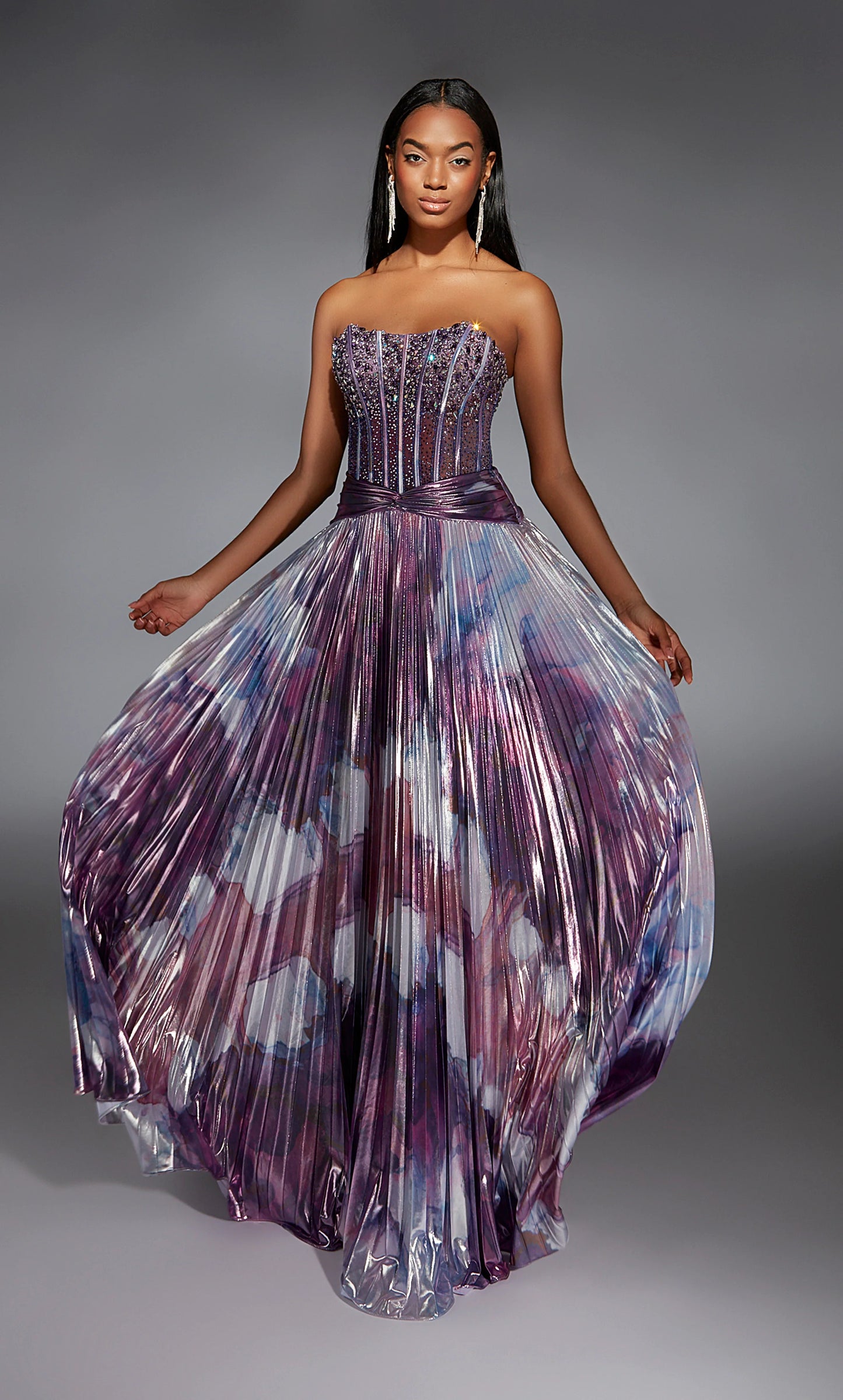 Alyce 61781 Long Strapless Shimmery/sparkly A Line Dress