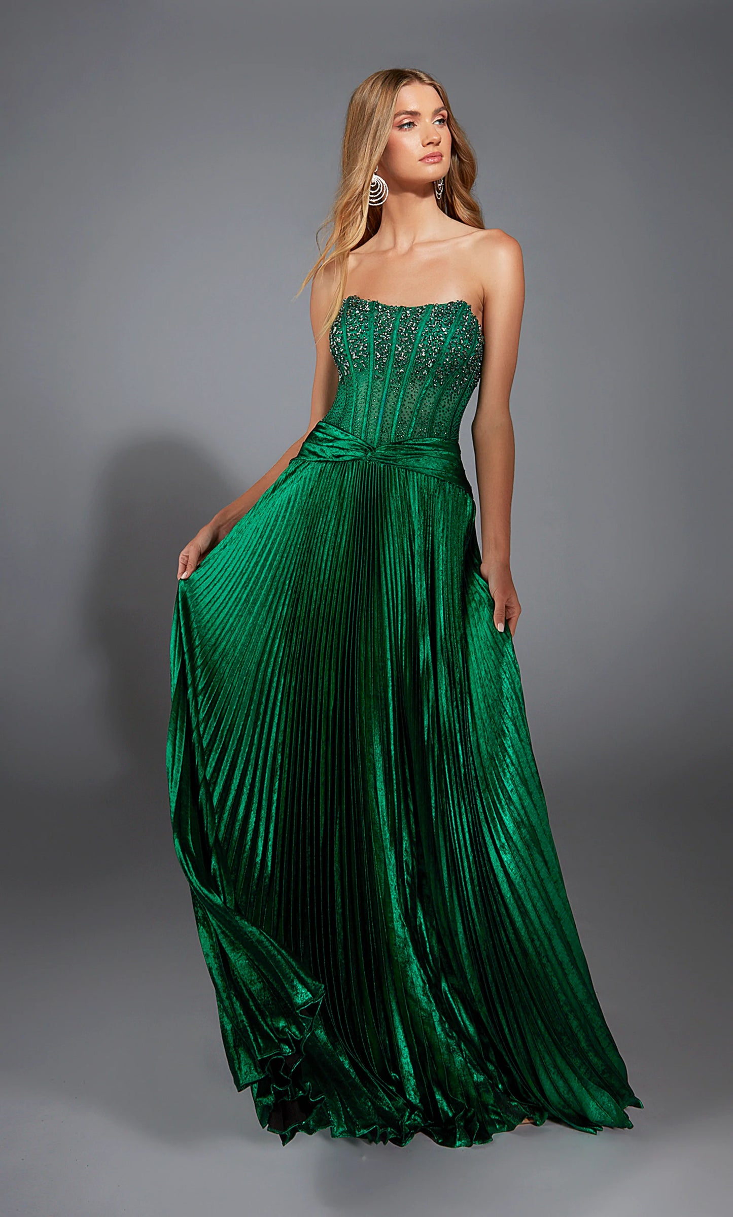 Alyce 61789 Strapless Pleated a Line Dress