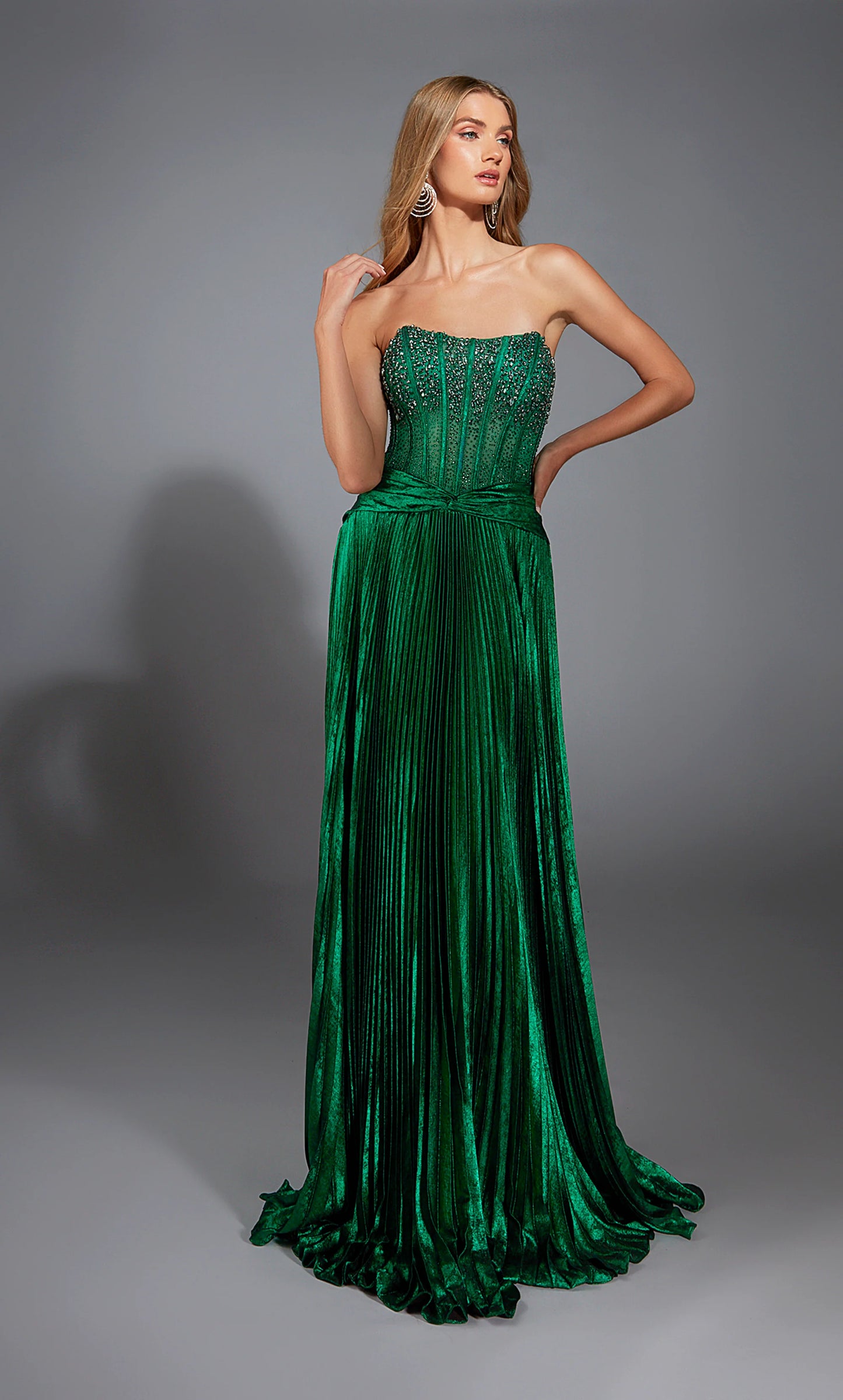 Alyce 61789 Strapless Pleated a Line Dress