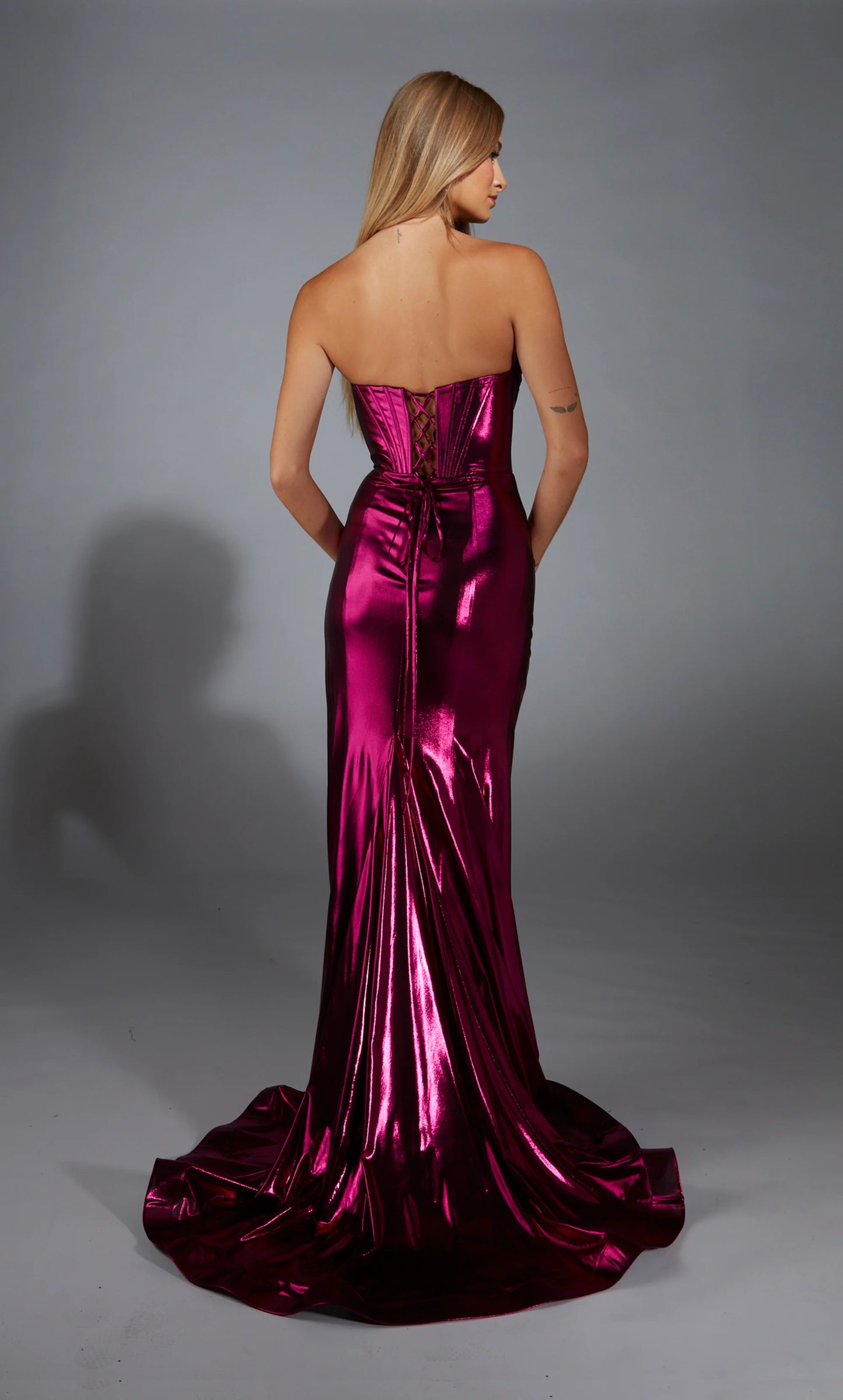 Alyce 61798 Long V-neck Corset Fit N Flare Dress