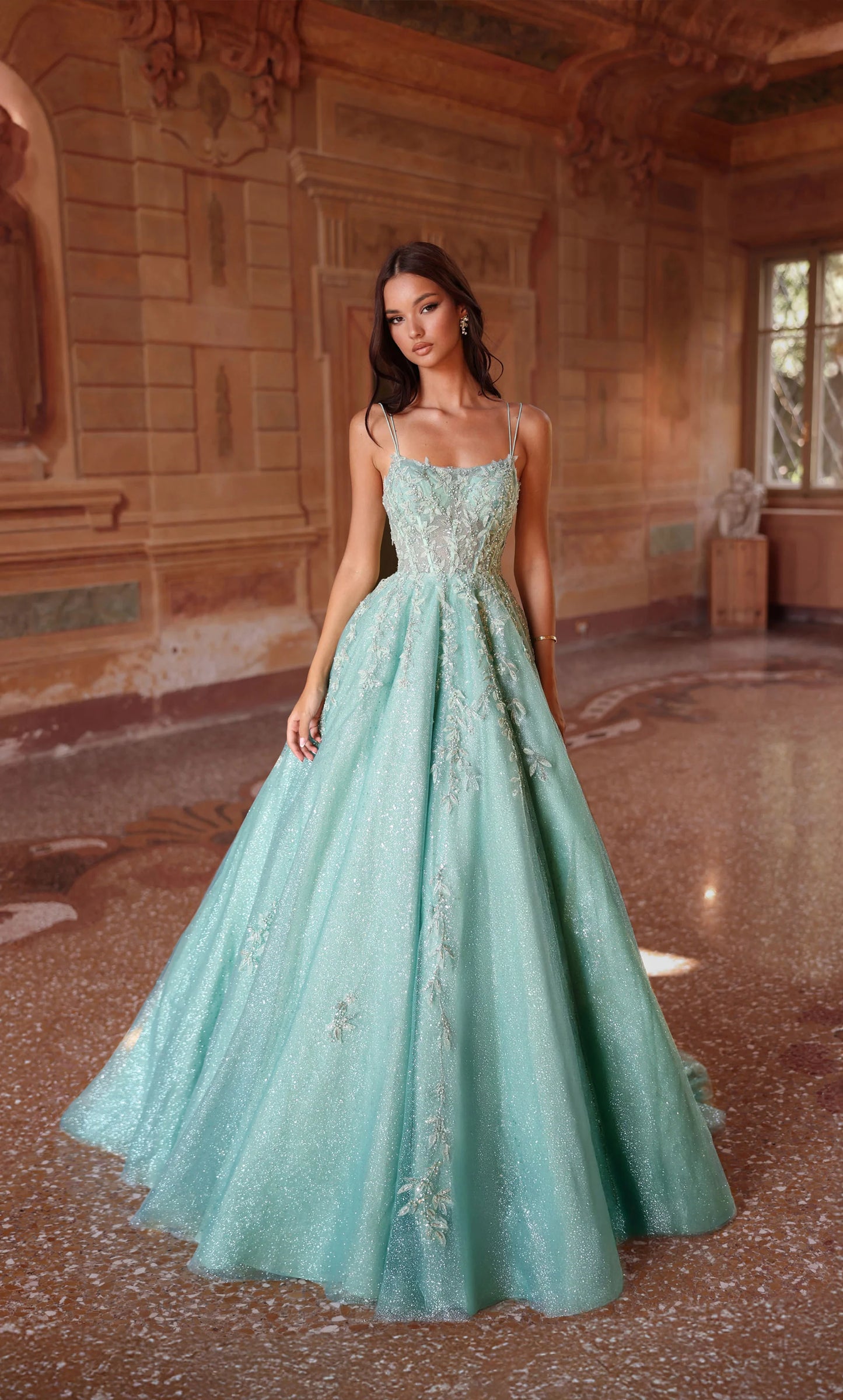 Alyce 61824 Long Scoop Shimmery/sparkly Ballgown Dress