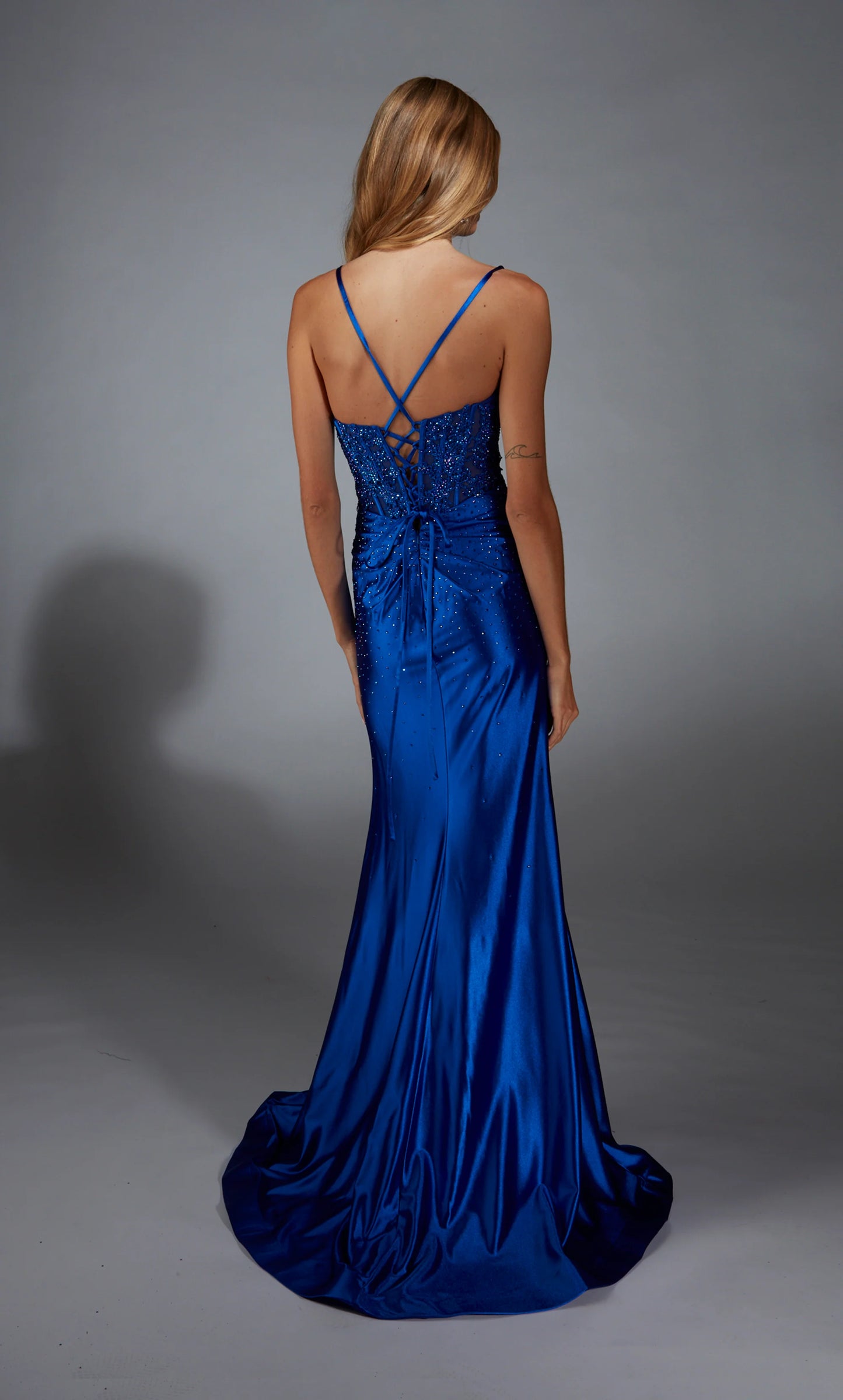 Alyce 61827 Long Sweetheart Illusion Fit N Flare Dress
