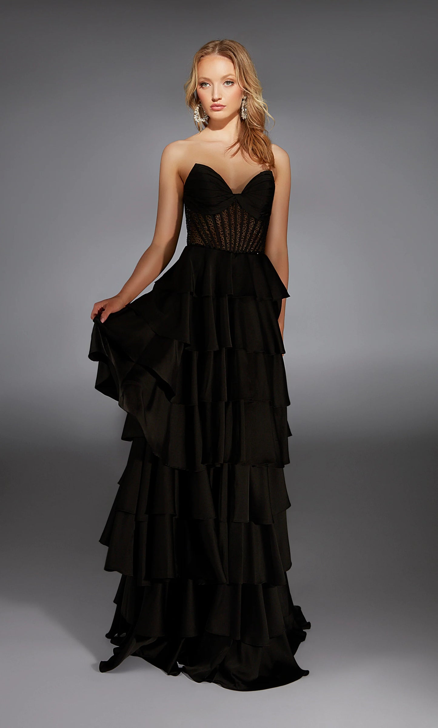 Alyce 61833 Long Strapless Corset A Line Dress