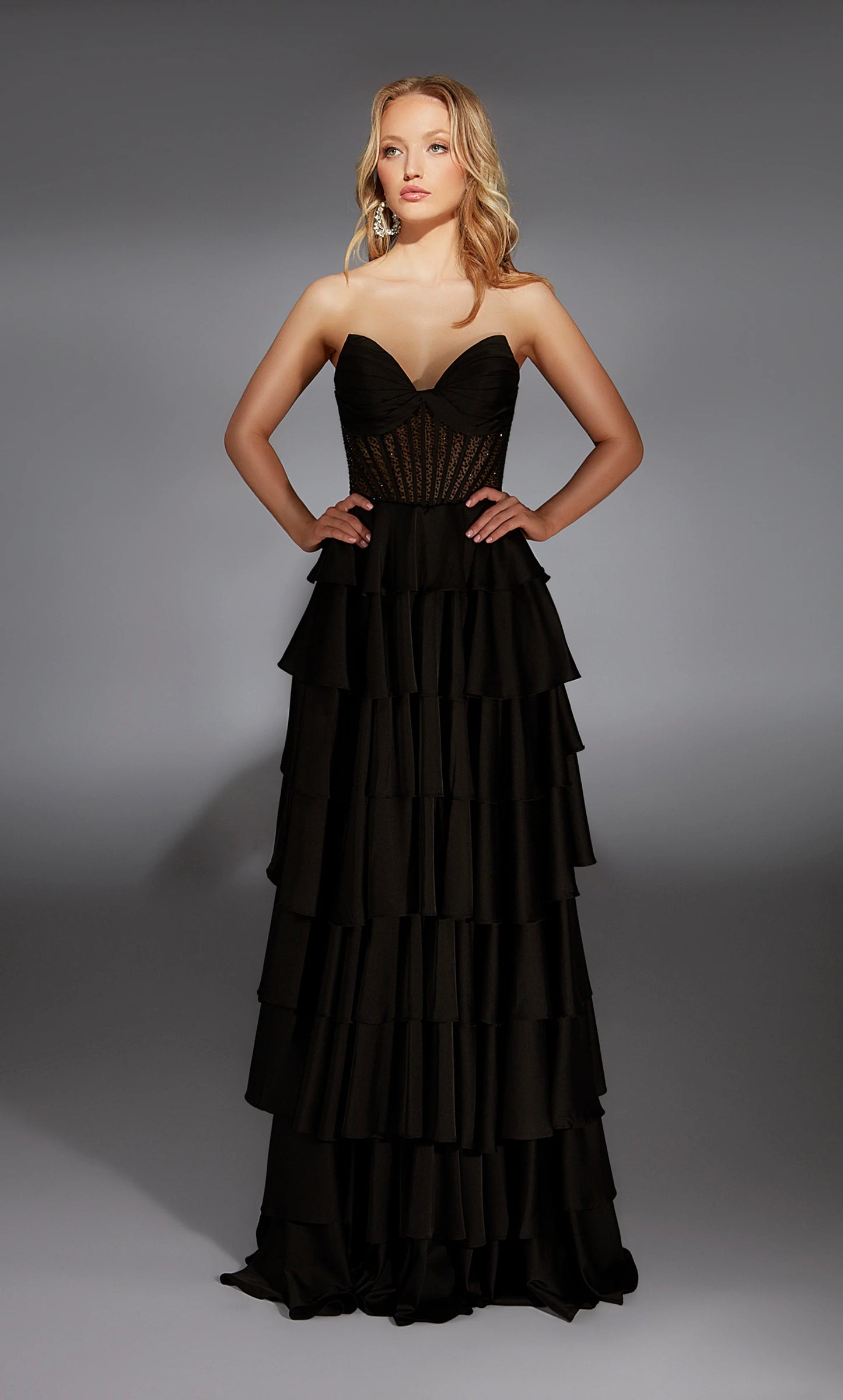 Alyce 61833 Long Strapless Corset A Line Dress
