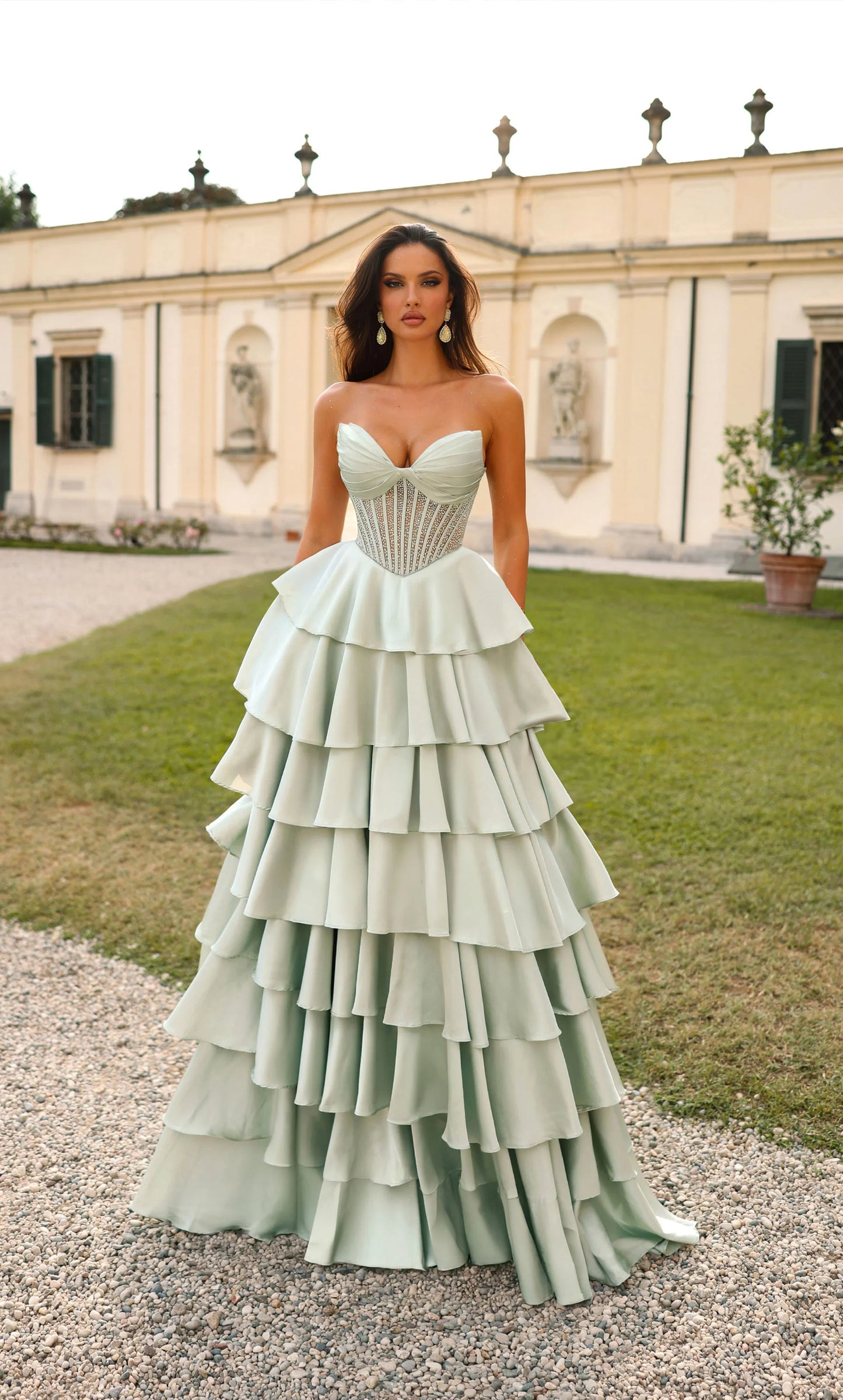 Alyce 61833 Long Strapless Corset A Line Dress
