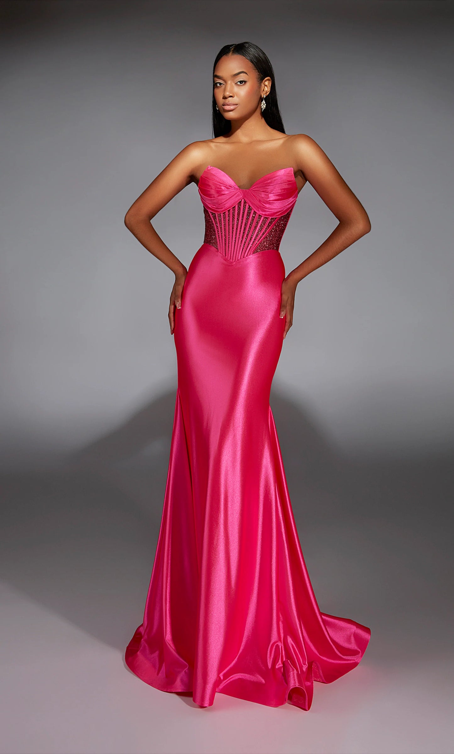 Alyce 61851 Long Strapless Corset Fit N Flare Dress