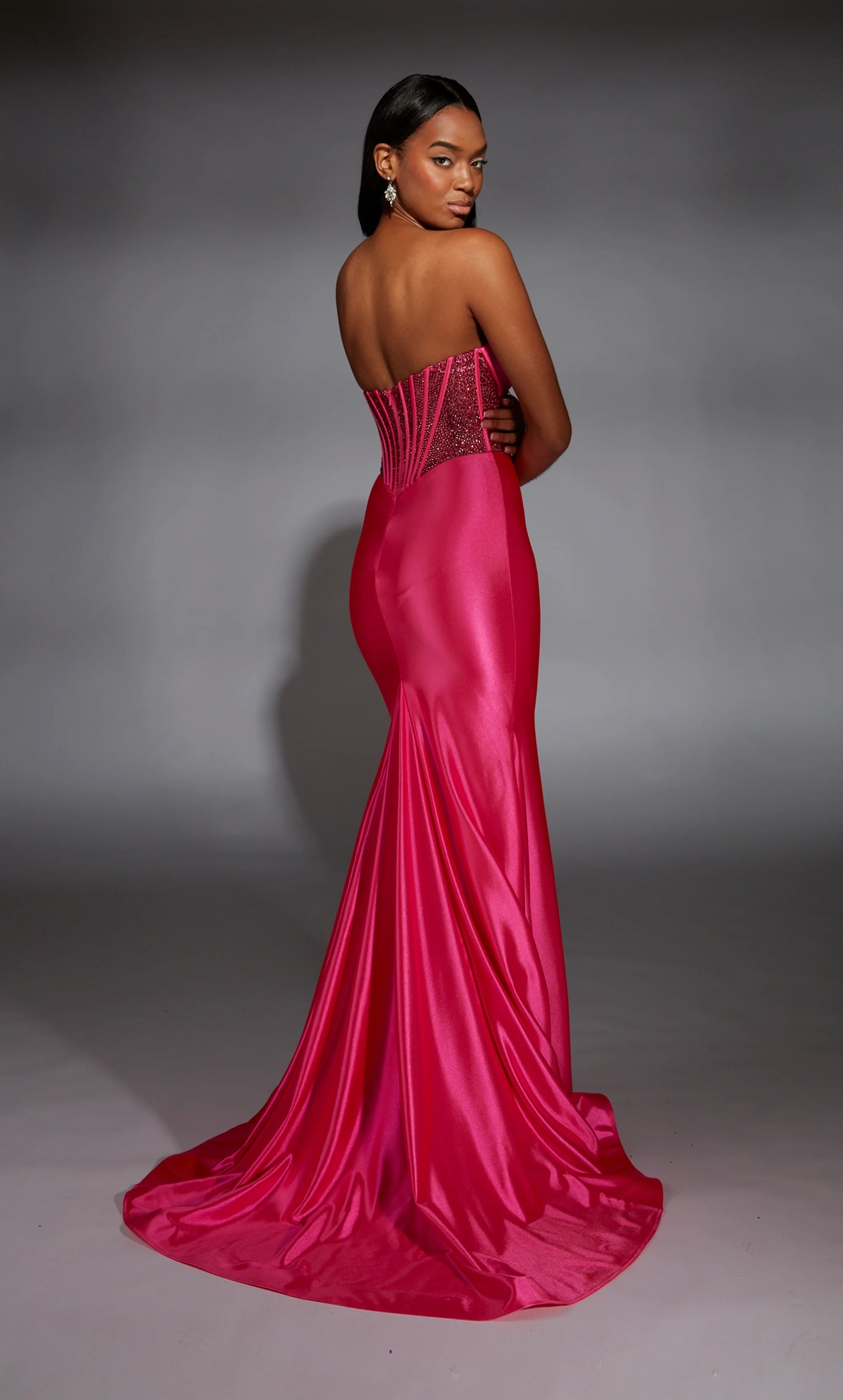 Alyce 61851 Long Strapless Corset Fit N Flare Dress