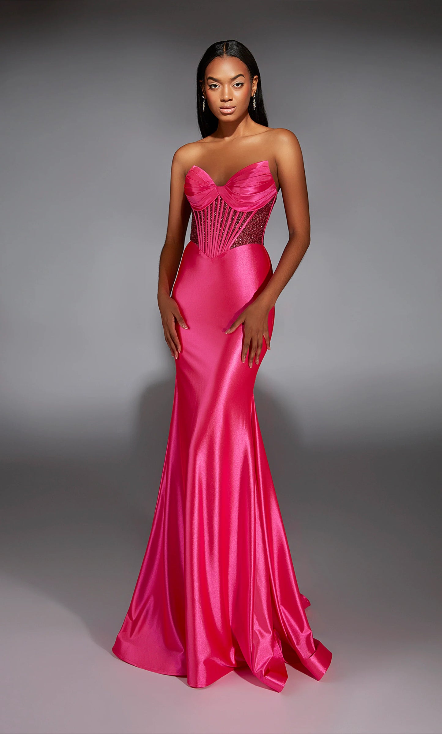 Alyce 61851 Long Strapless Corset Fit N Flare Dress