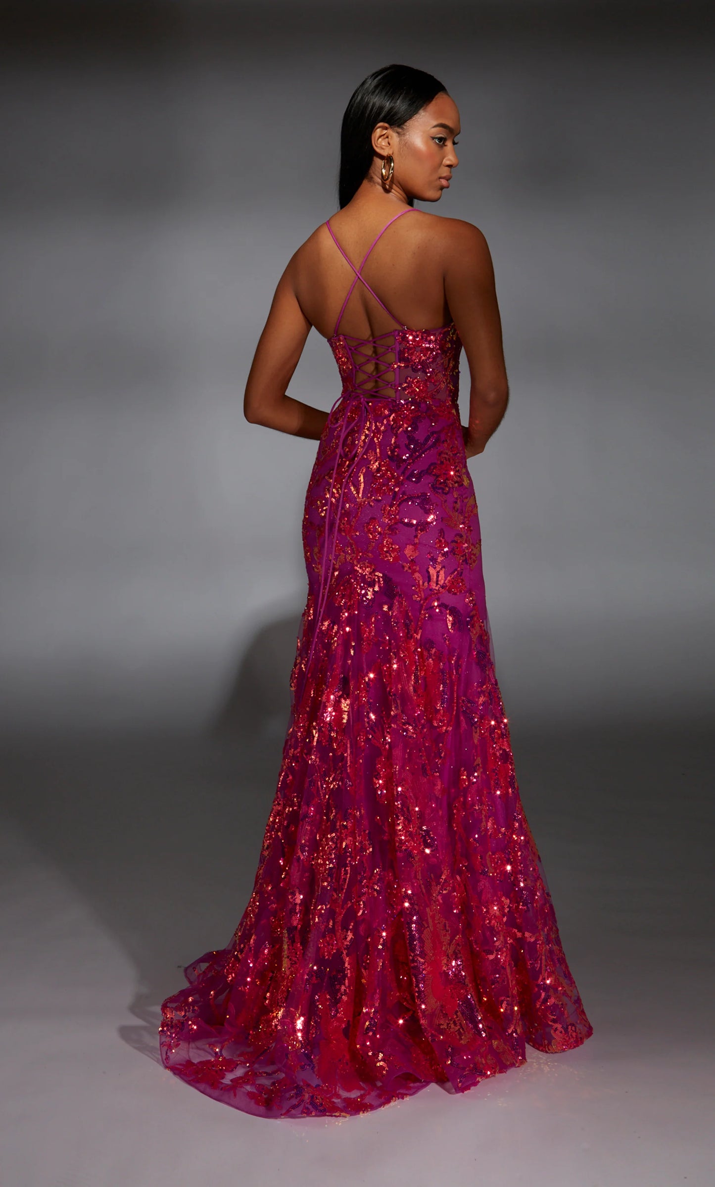 Alyce 61854 Long Plunging Train Mermaid Dress