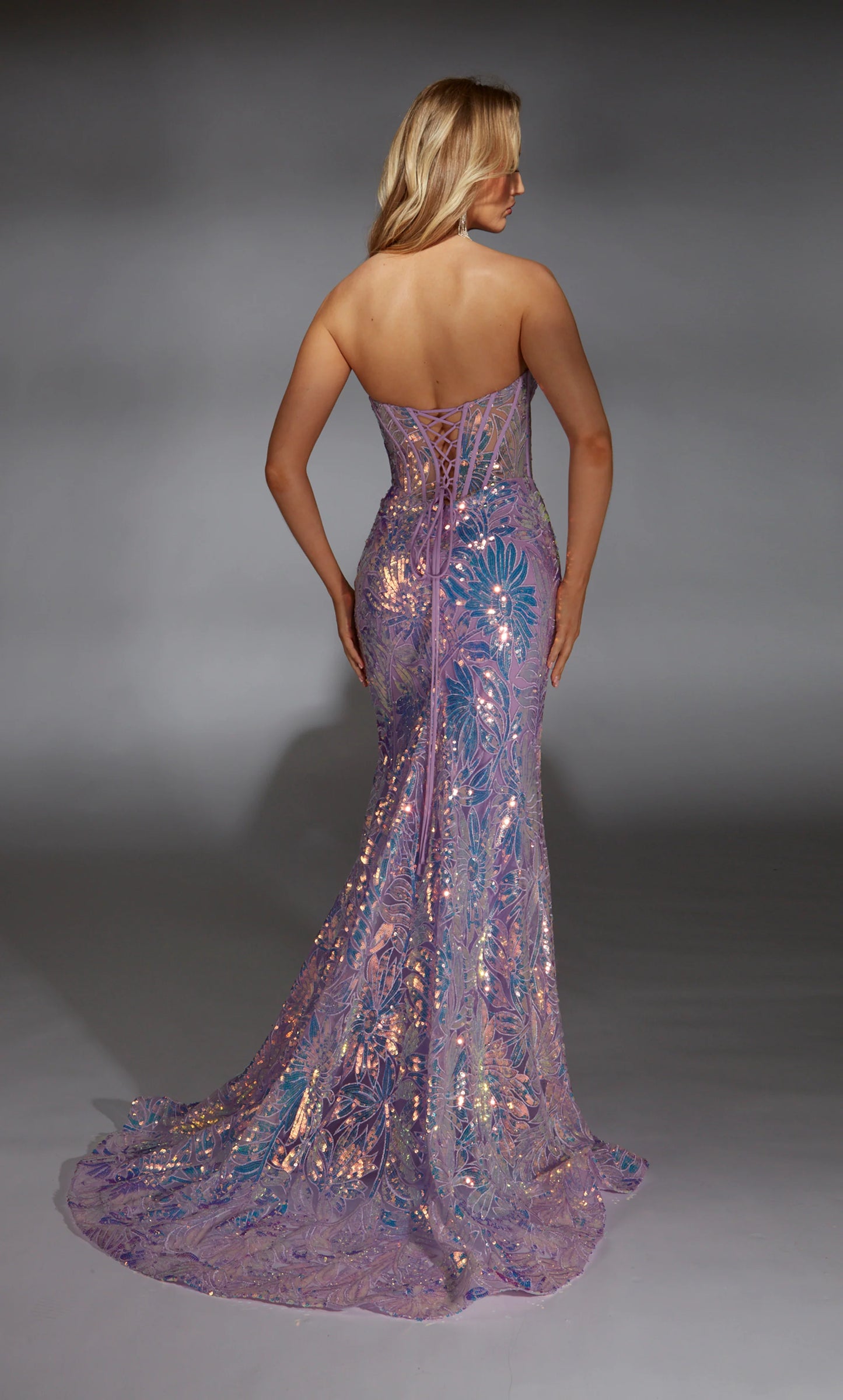 Alyce 61862 Long Strapless Train Fit N Flare Dress