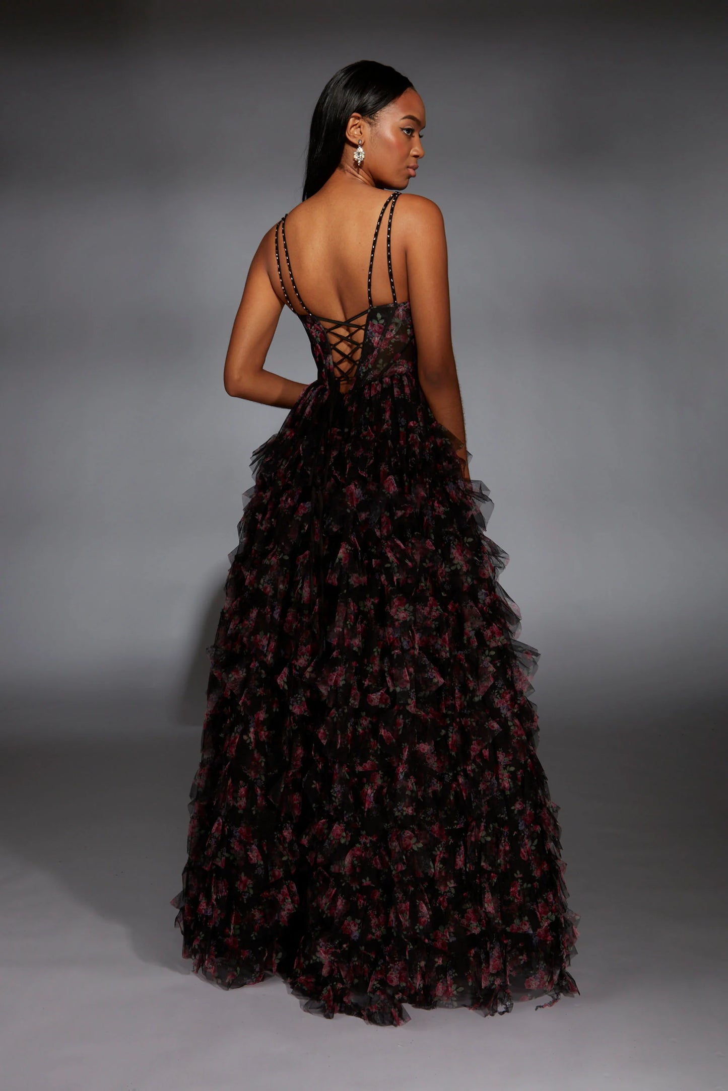 Alyce 61866 Long Plunging Ruffles Ballgown Dress