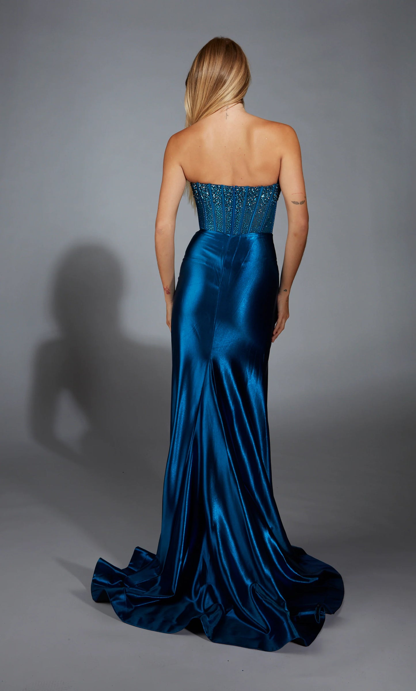 Alyce 61879 Long Strapless Corset Fit N Flare Dress