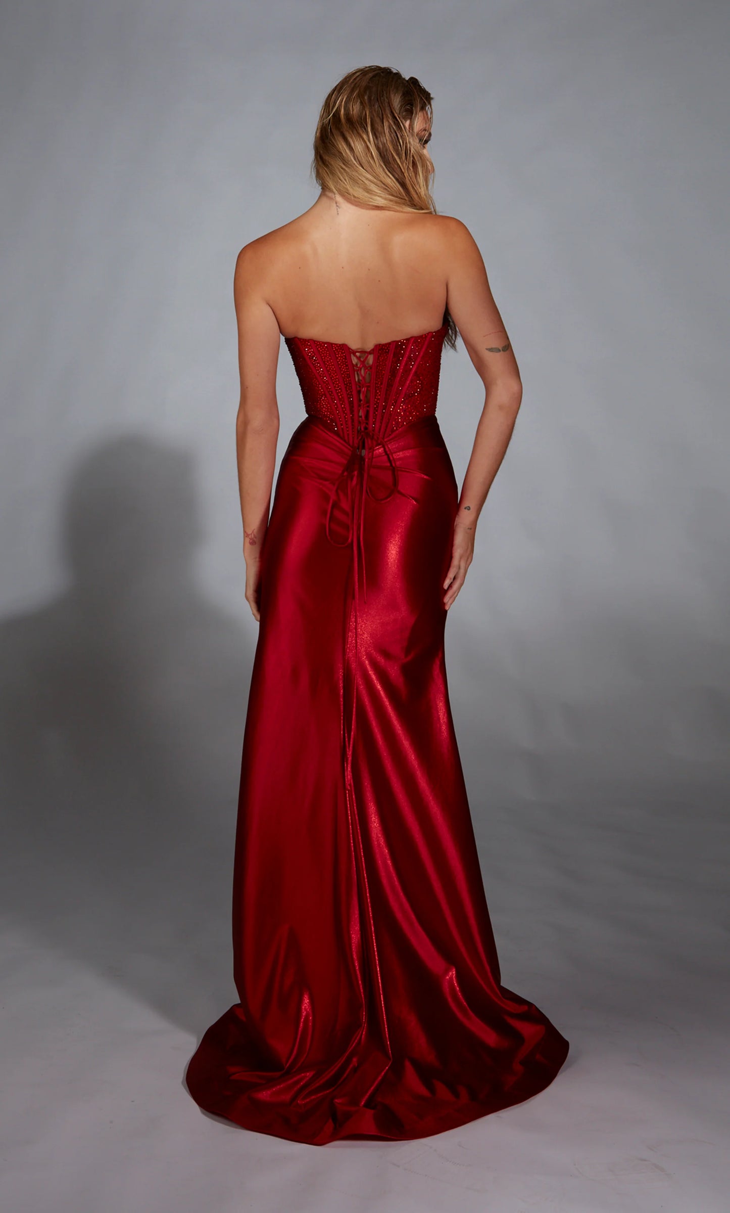 Alyce 61884 Long Strapless Corset Straight Dress