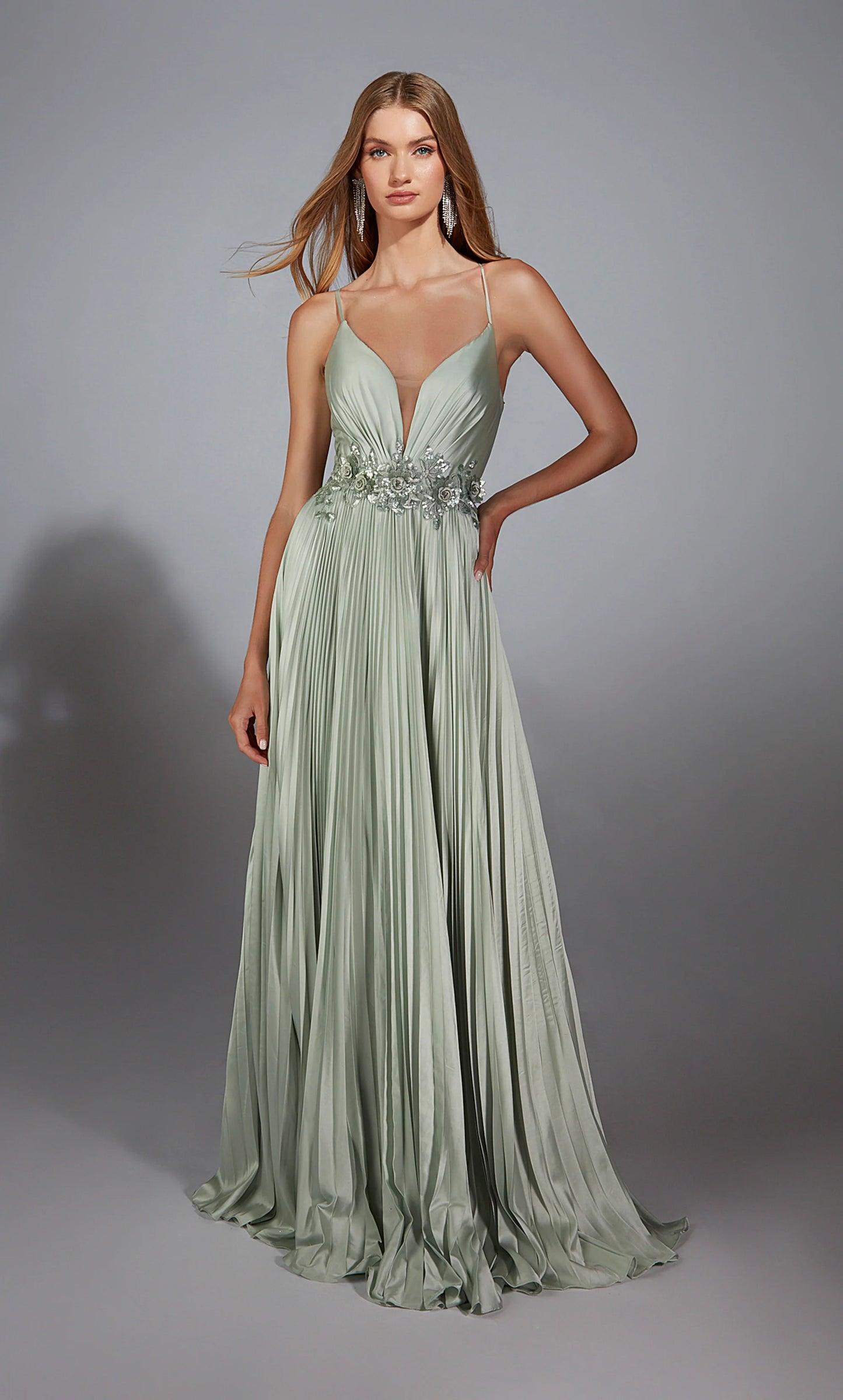 Alyce 61923 Long Plunging Embellished A Line Dress