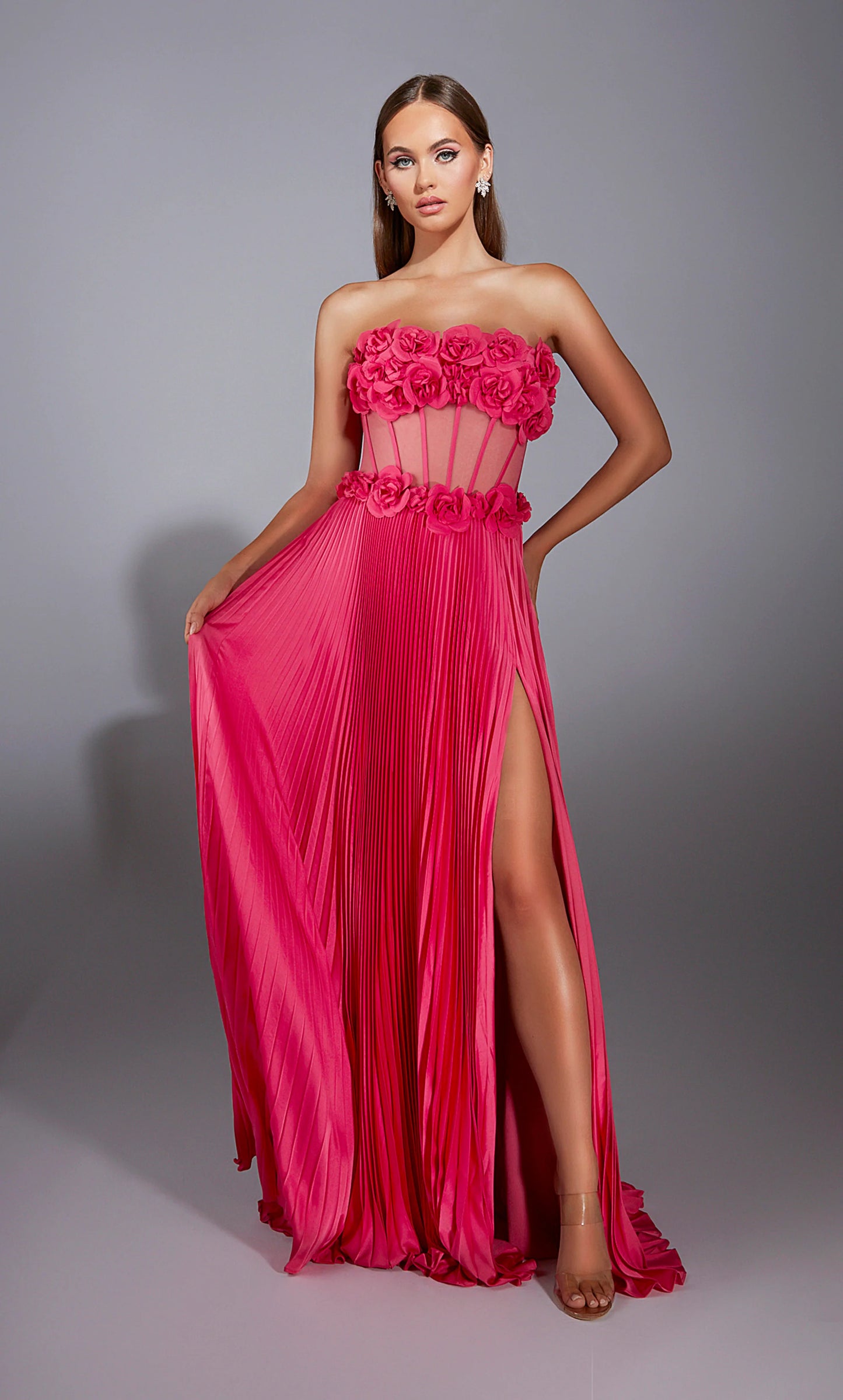 Alyce 61935 Long Strapless Corset A Line Dress